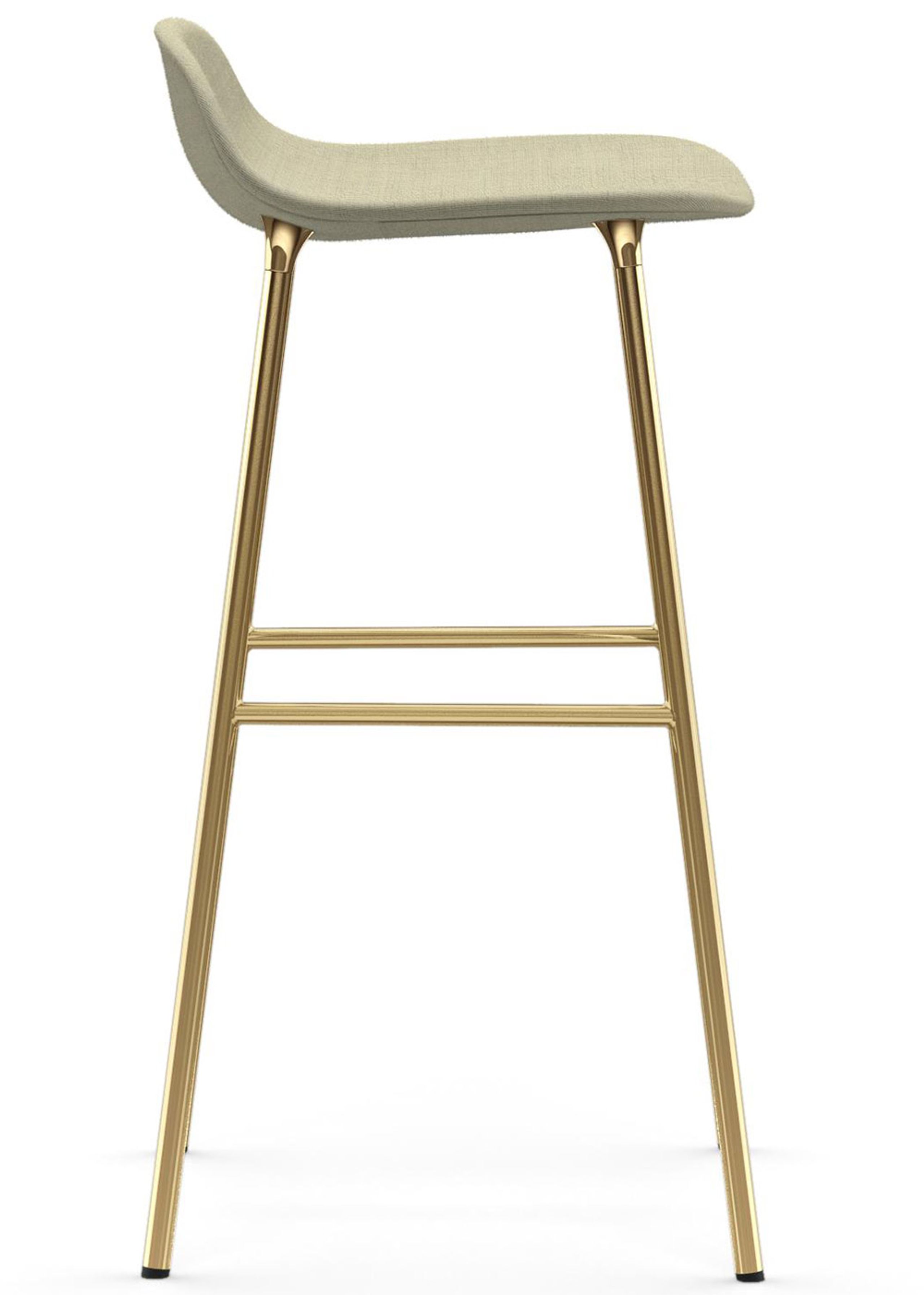 form barstool  75 cm  full upholstery steel chrome  brass  bar stool   normann copenhagen