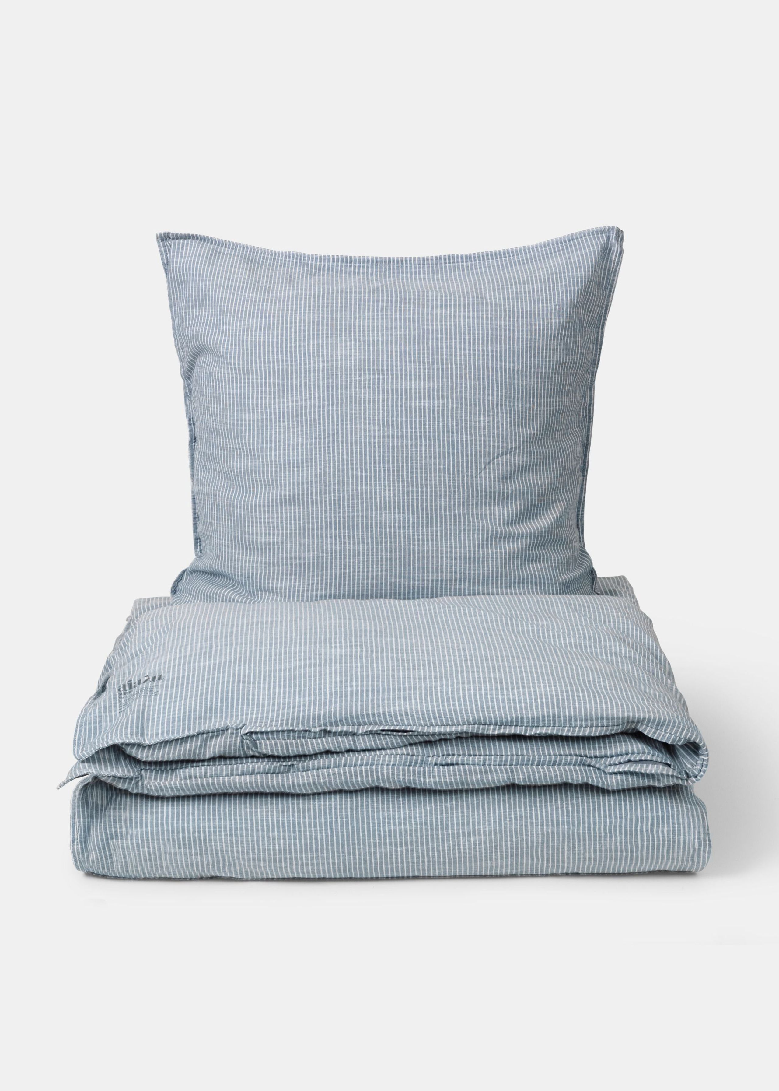Aiayu - Vuodesarja - Duvet Set Striped - 140 x 220 + pillowcase - Indigo