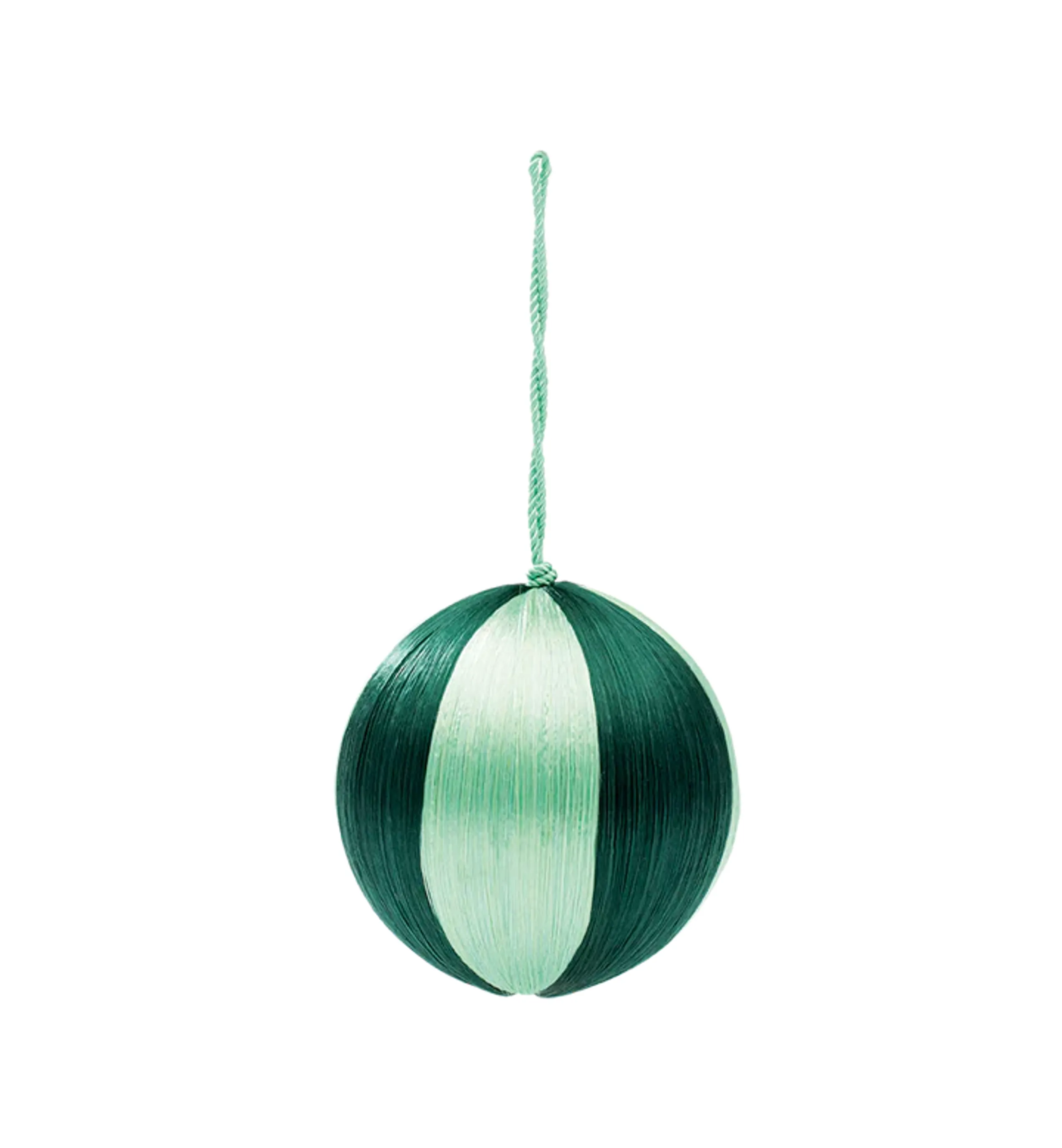 Anna + Nina - Christbaumkugel - Corded Ornament - Big - Green Stripe