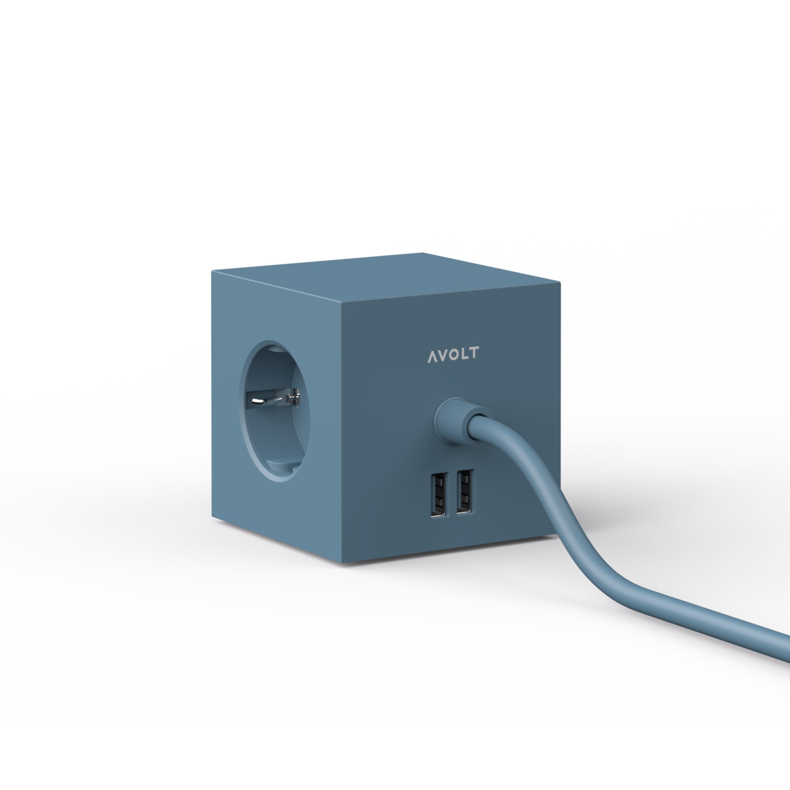 Avolt - Square 1 Extension Cord with USB Plug - Blue