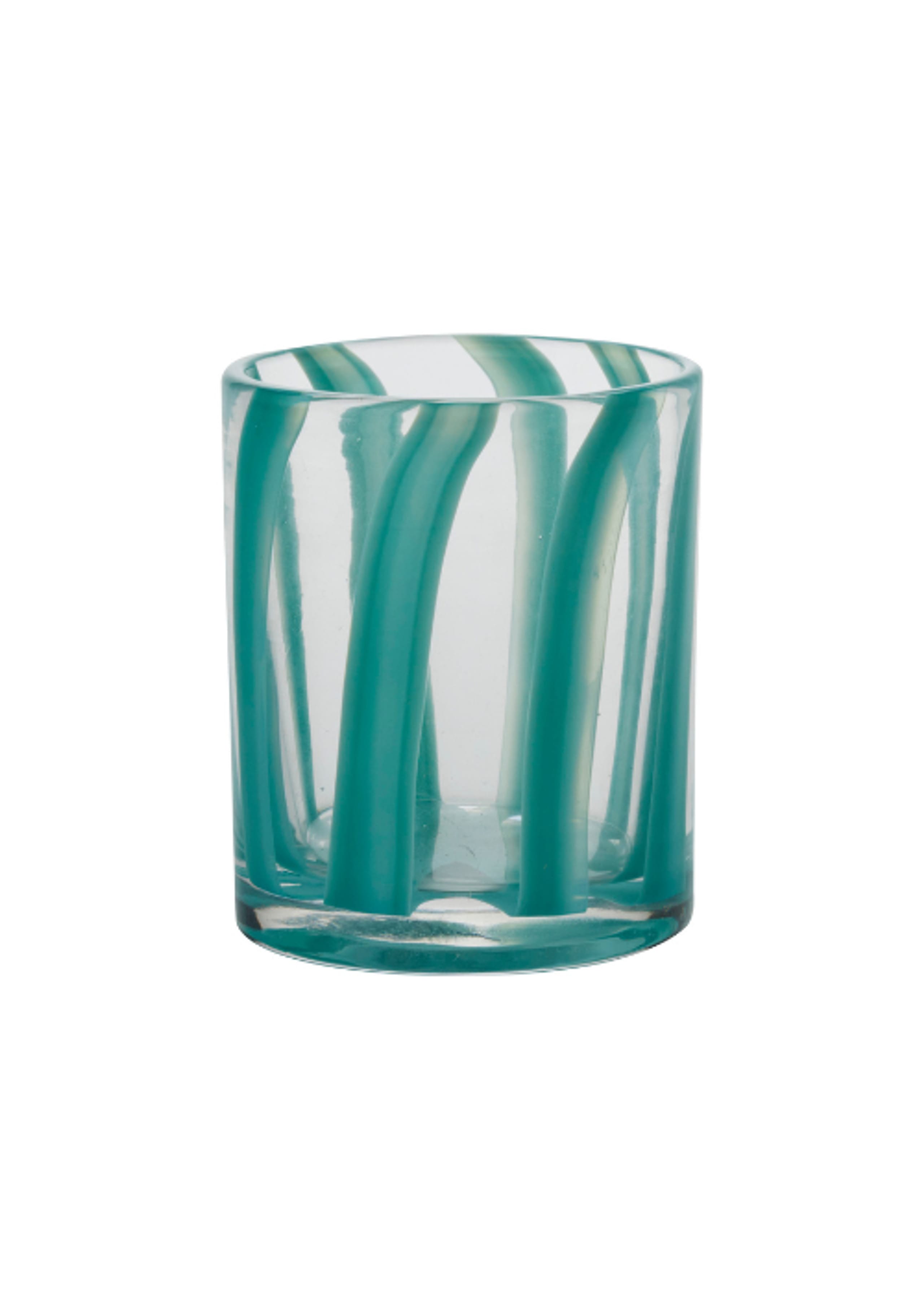 Bahne - Glas - Tumbler W. Color Stripes - Turquoise