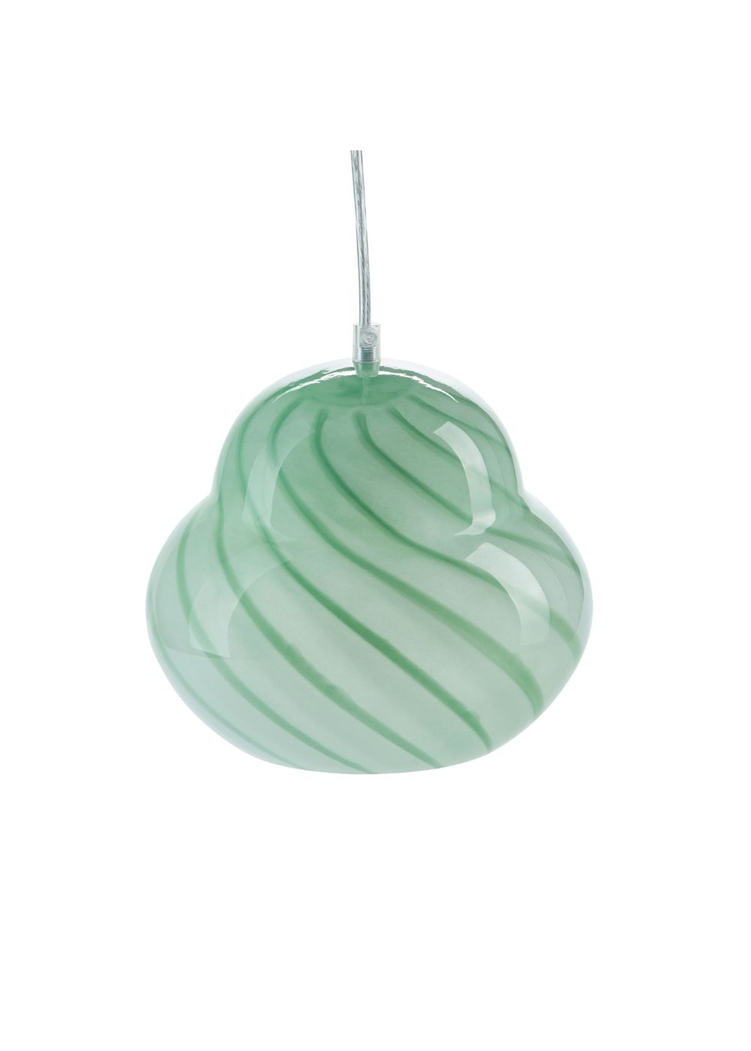 Bahne - Pendel - Pendant Glass Lamp with stripe - Green