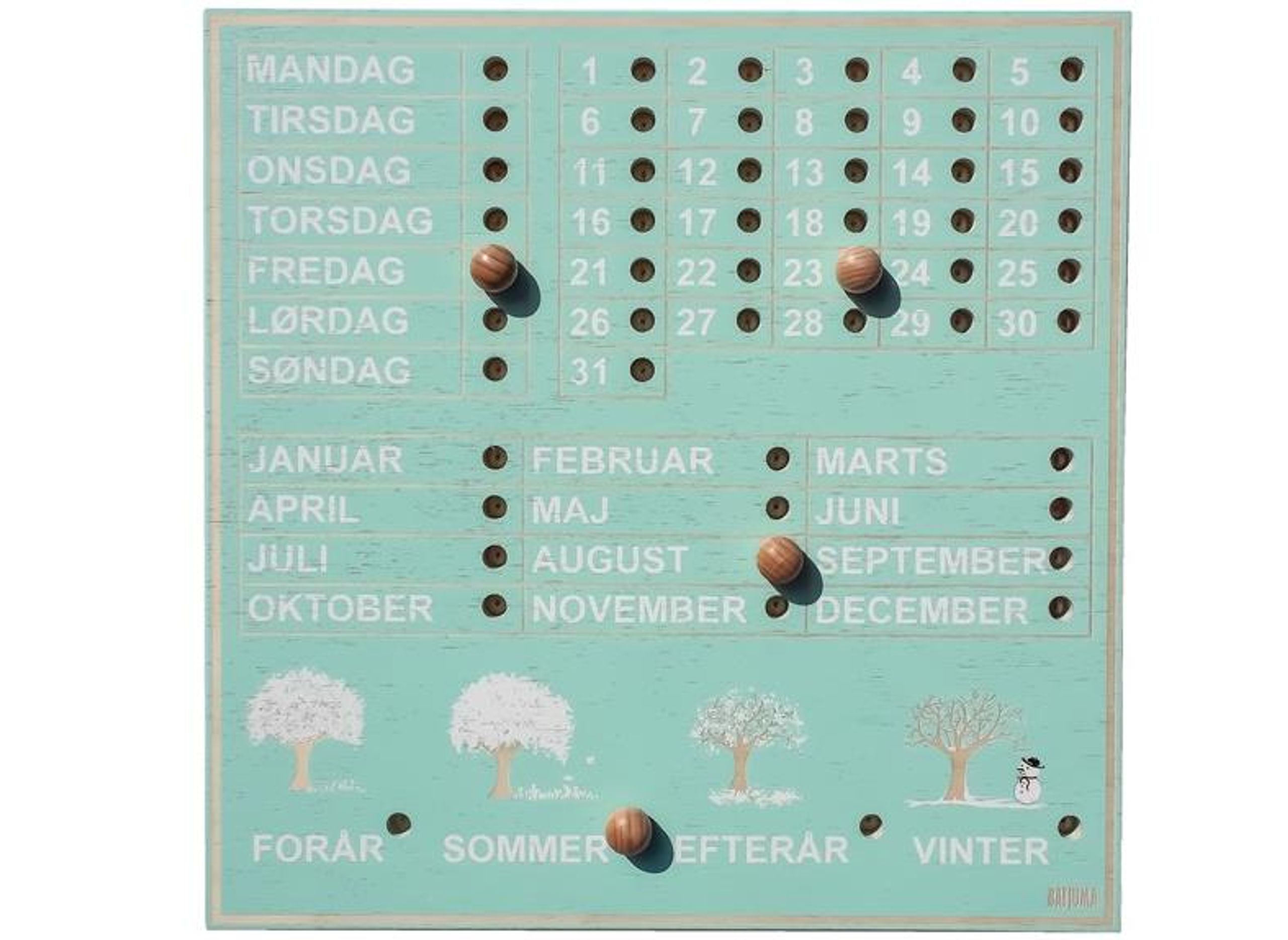 BATJUMA Furniture - Calendrier - Eternity Calendar - Mint DK