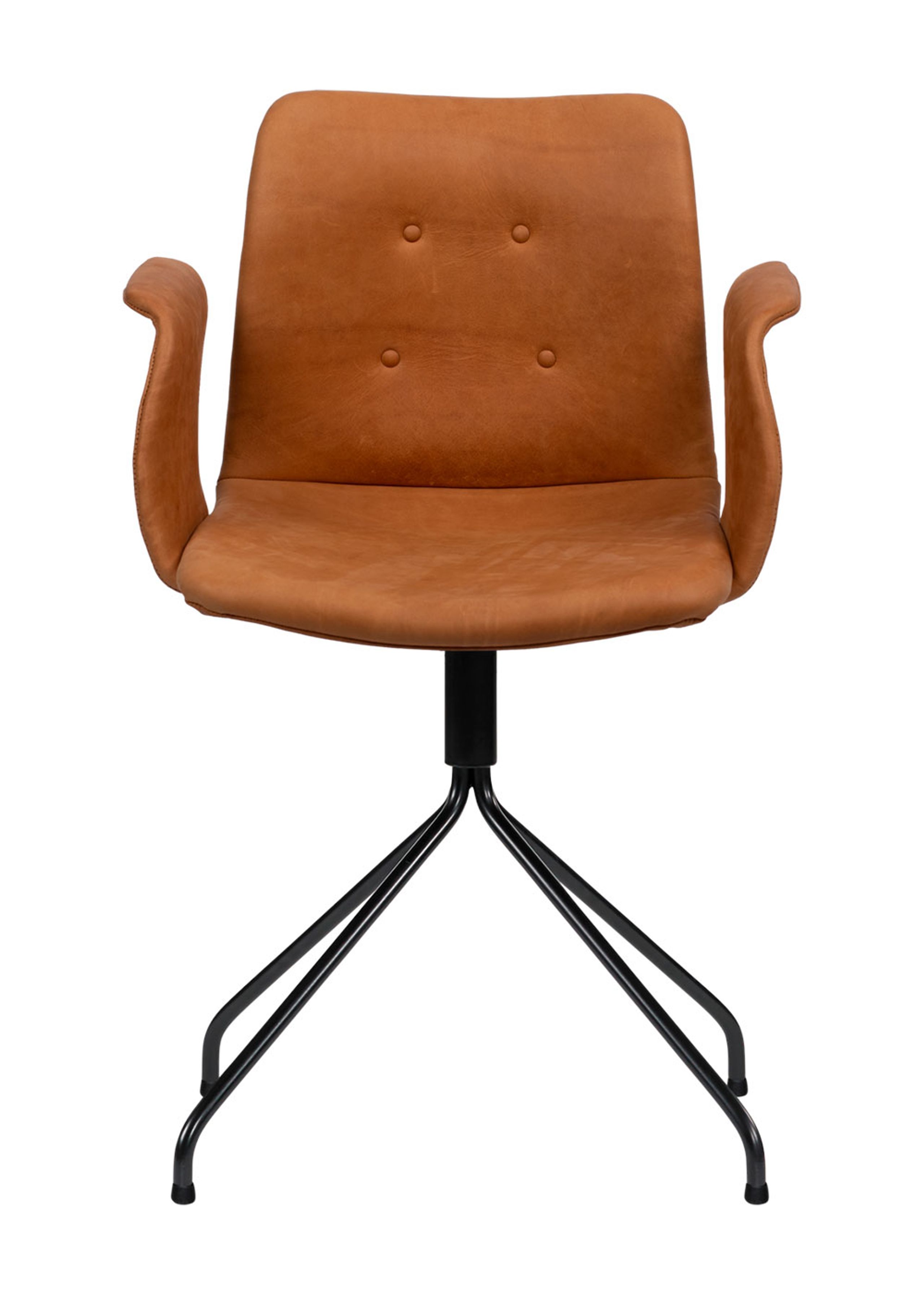 Bent Hansen - Cadeira - Primum Chair - Drejestel: Sort Pulverlakeret Stål / Brandy