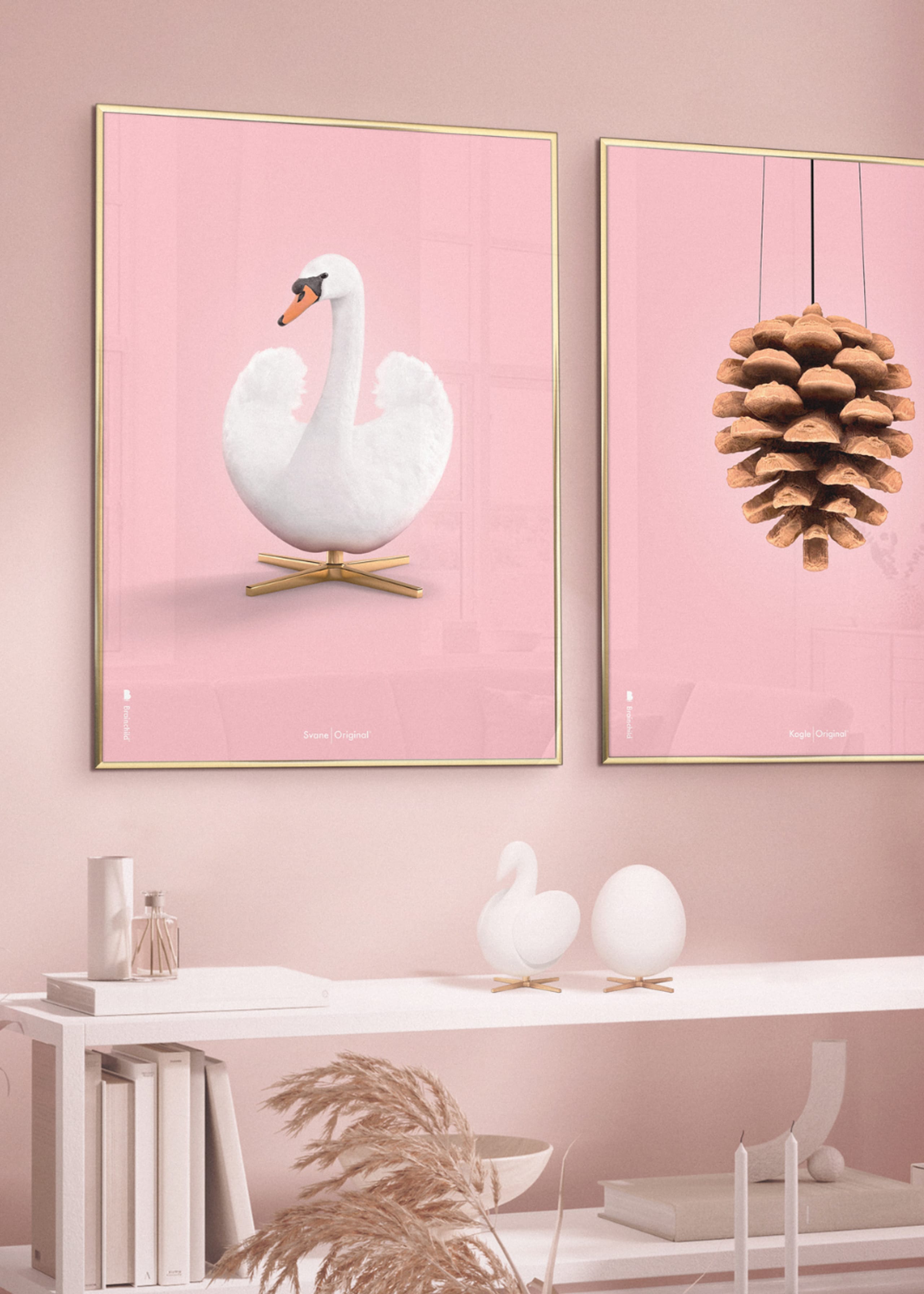 Brainchild - Poster - Classic Swan Poster - Rose - No frame