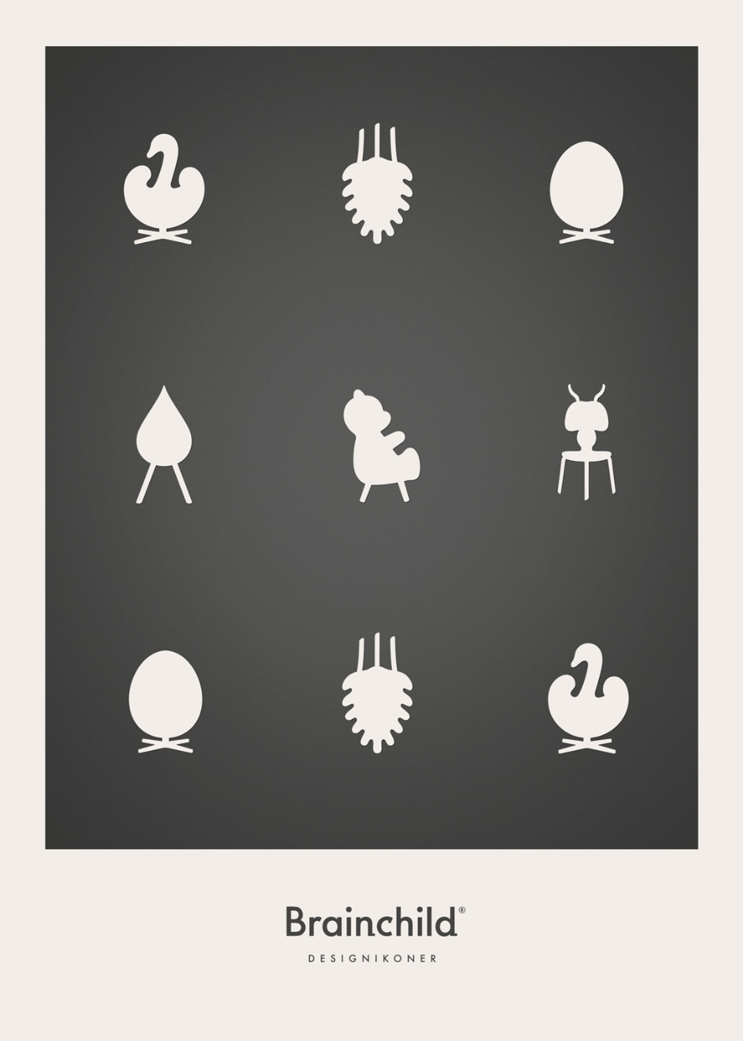 Brainchild - Cartaz - Design icons Poster - Dark grey - No Frame