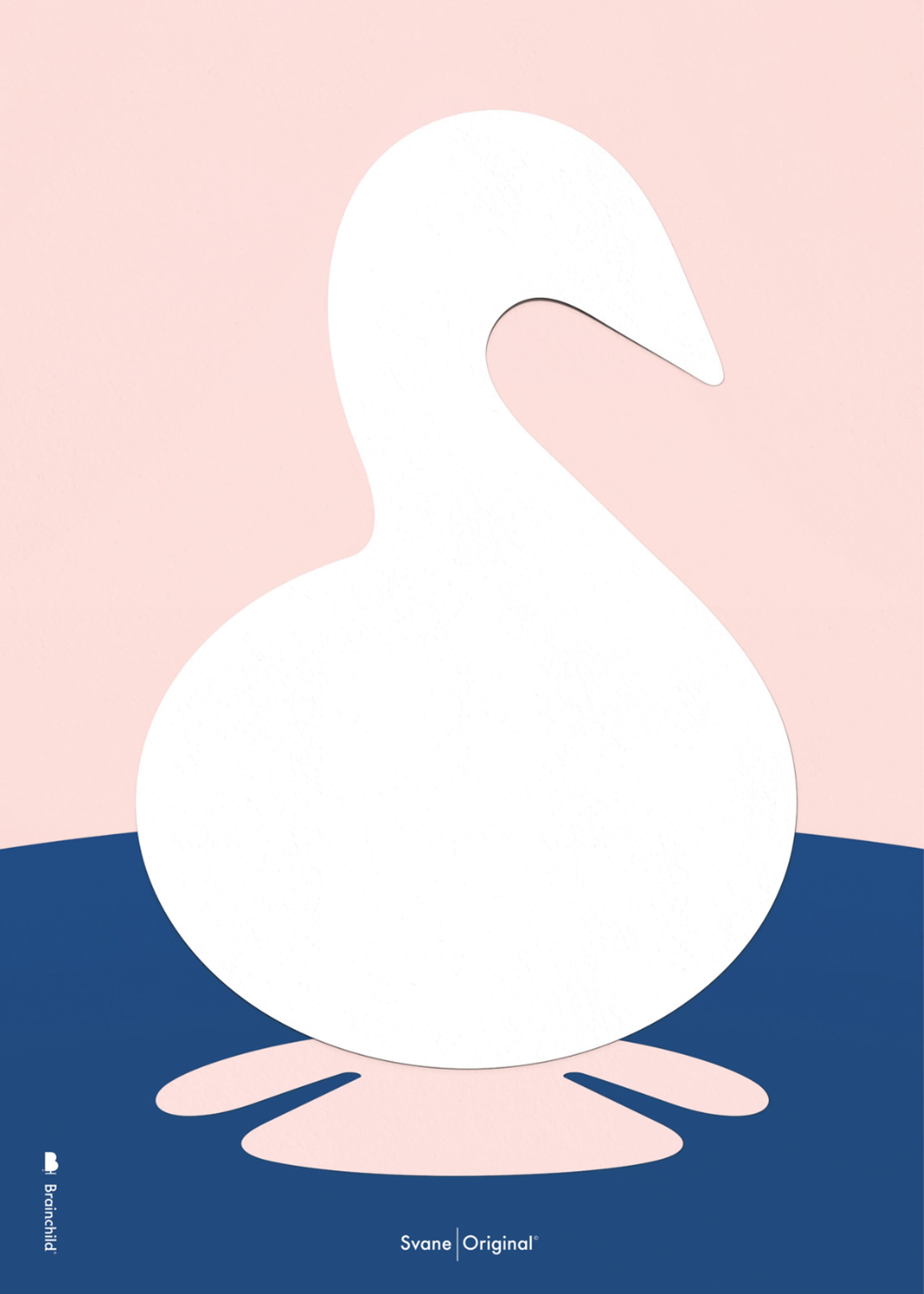 Brainchild - Poster - Paperclip Swan Poster - Rose Pink - No Frame