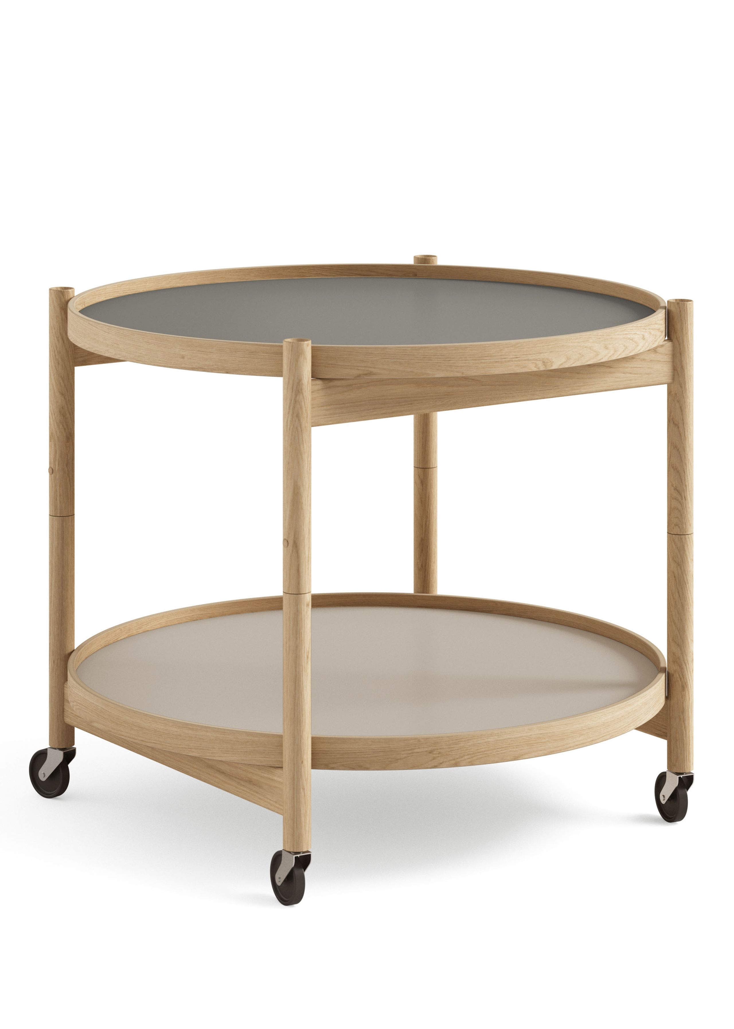 Brdr. Krüger - Conseil d'administration - Bølling Tray Table 60 / Oiled Oak - STONE - Light Grey/Dark Grey