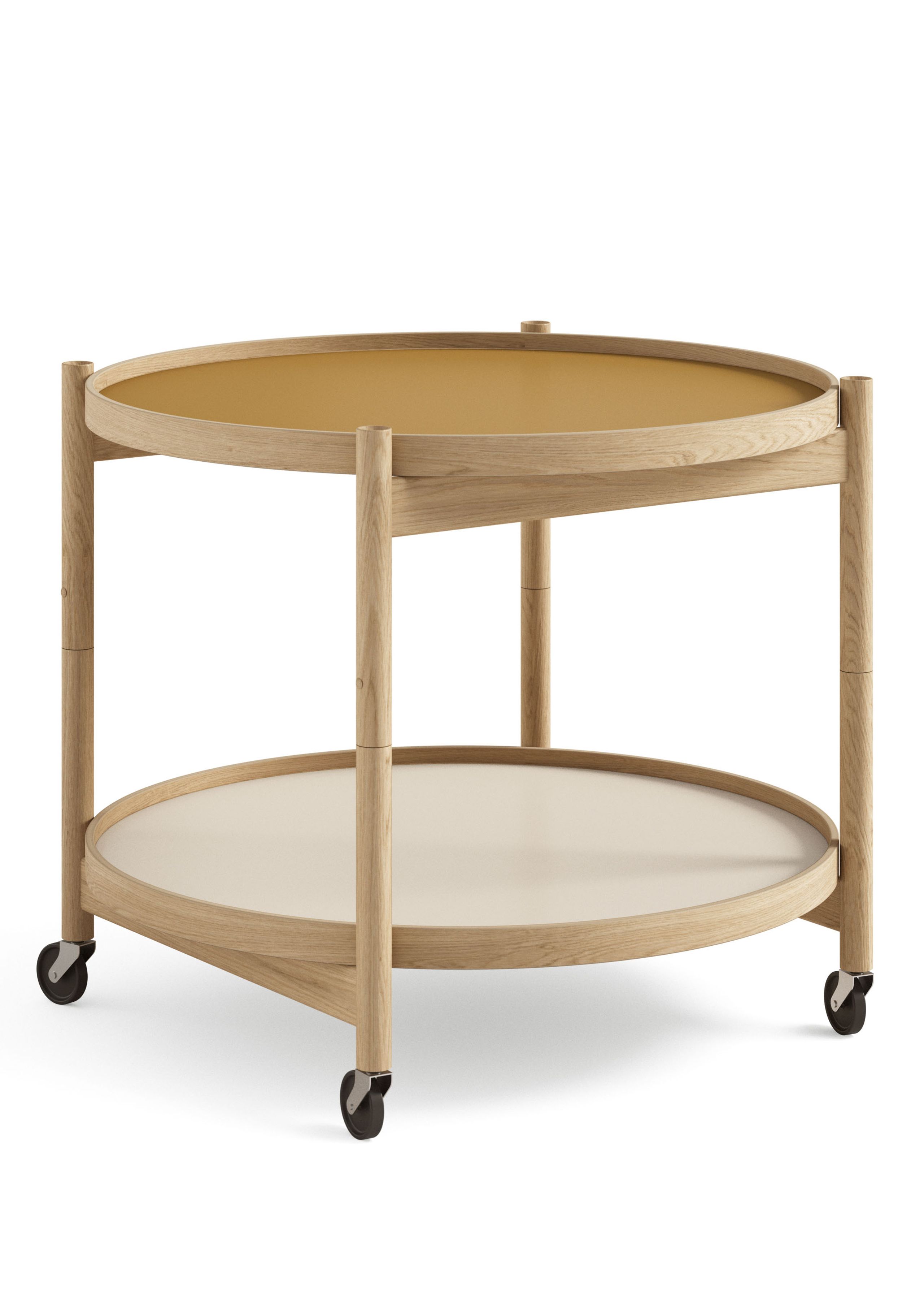 Brdr. Krüger - Conseil d'administration - Bølling Tray Table 60 / Oiled Oak - SUNNY - Yellow/Cream
