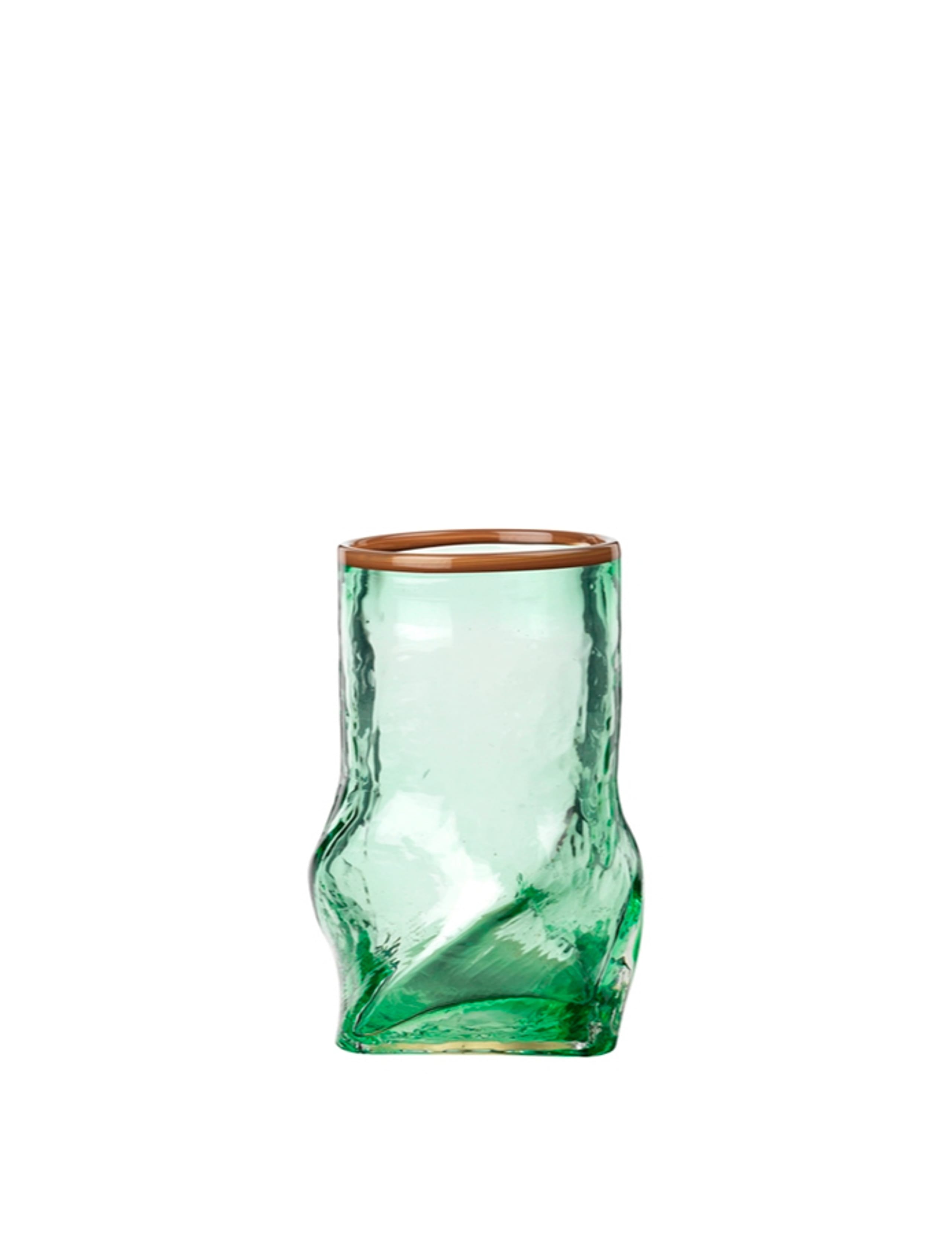 Broste CPH - Vase - Vase 'Ellen' Mundblæst Glas - Green/Toffee Brown