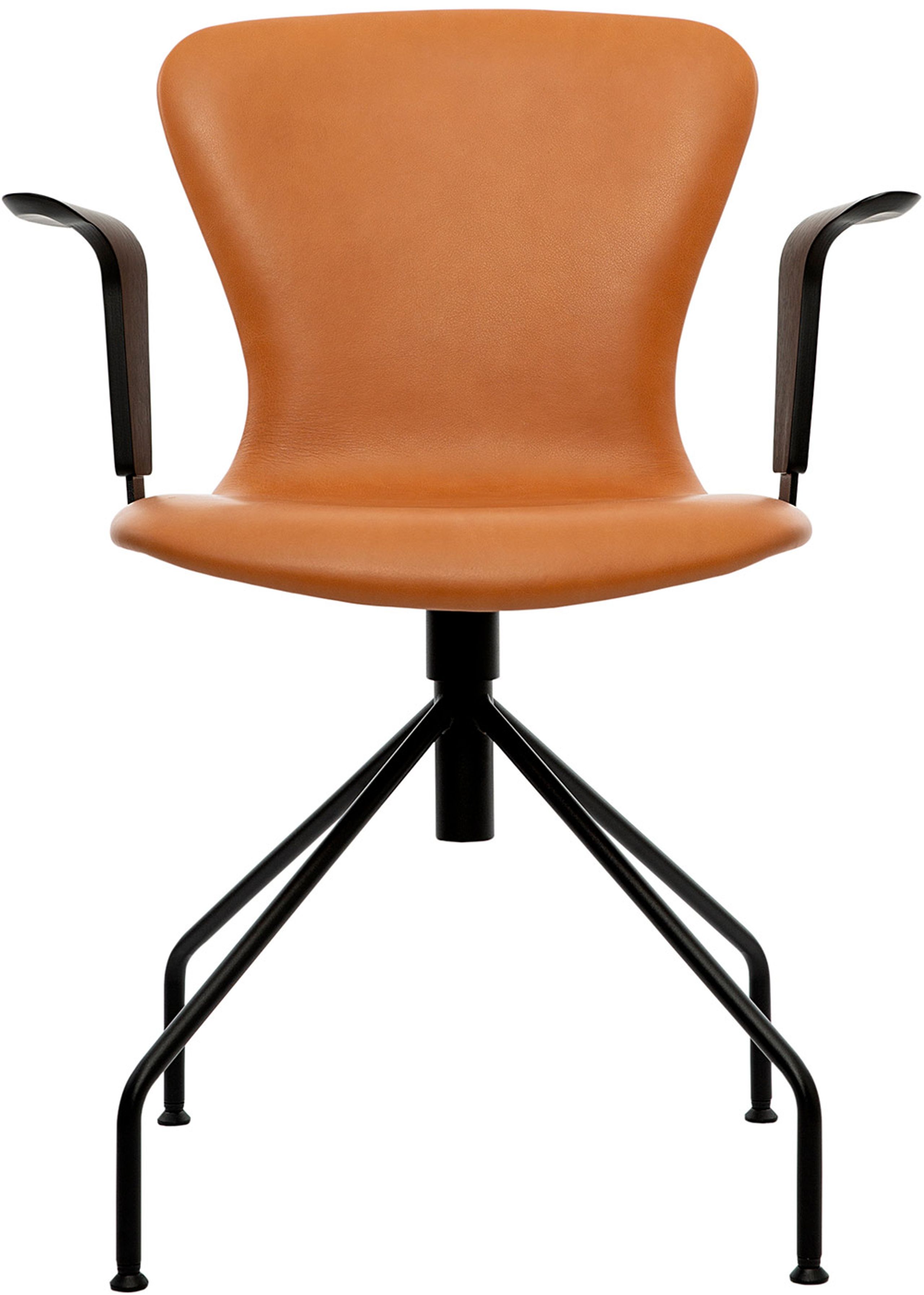 Bruunmunch - Chaise - PLAY Arm chair Swing - Fully Upholstered: Cognac Hero Leather