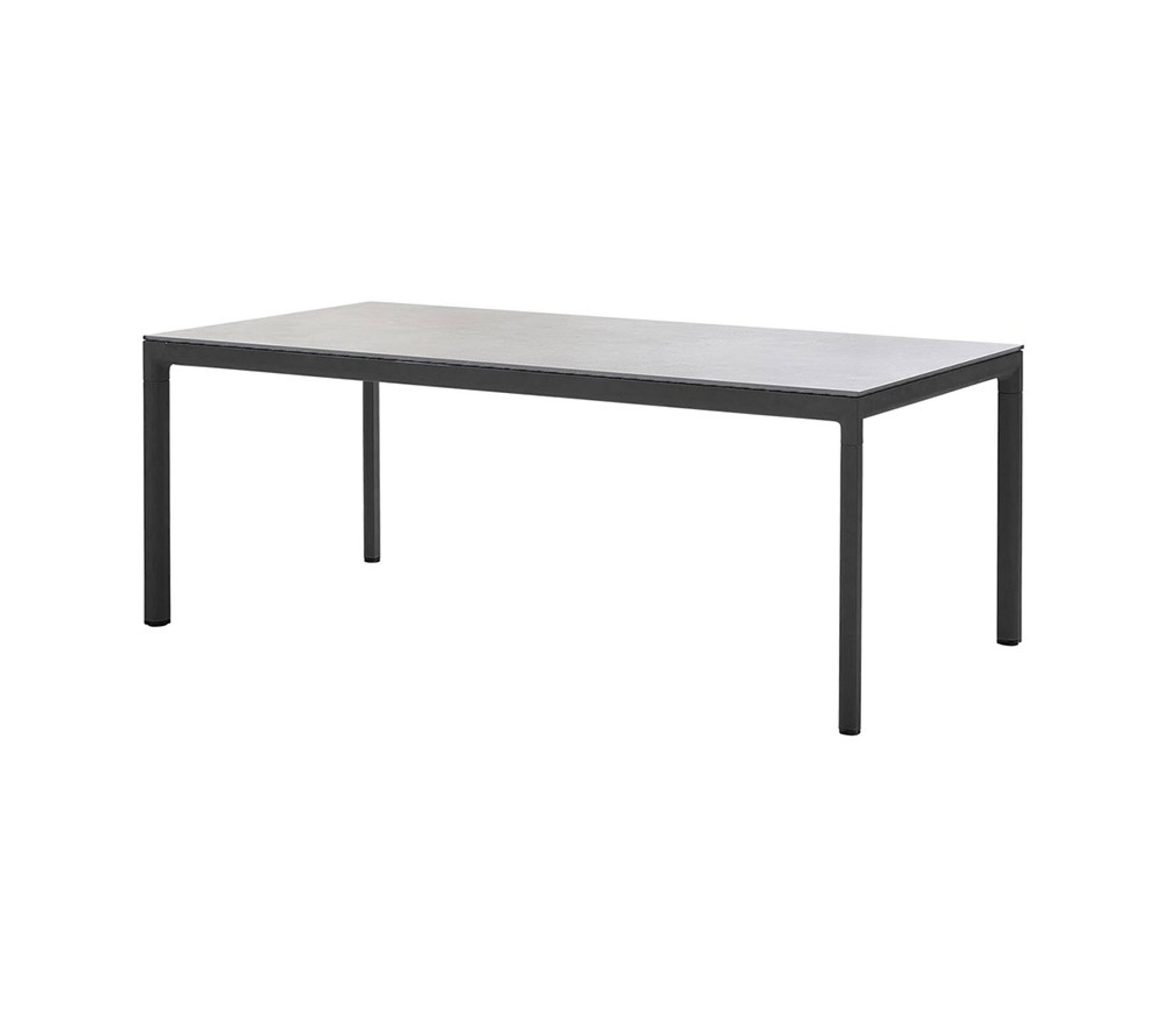 Cane-line - Table de jardin - Drop Table - 200x100 - Frame: Lava Grey Aluminum / Tabletop: Black Fossil Ceramic