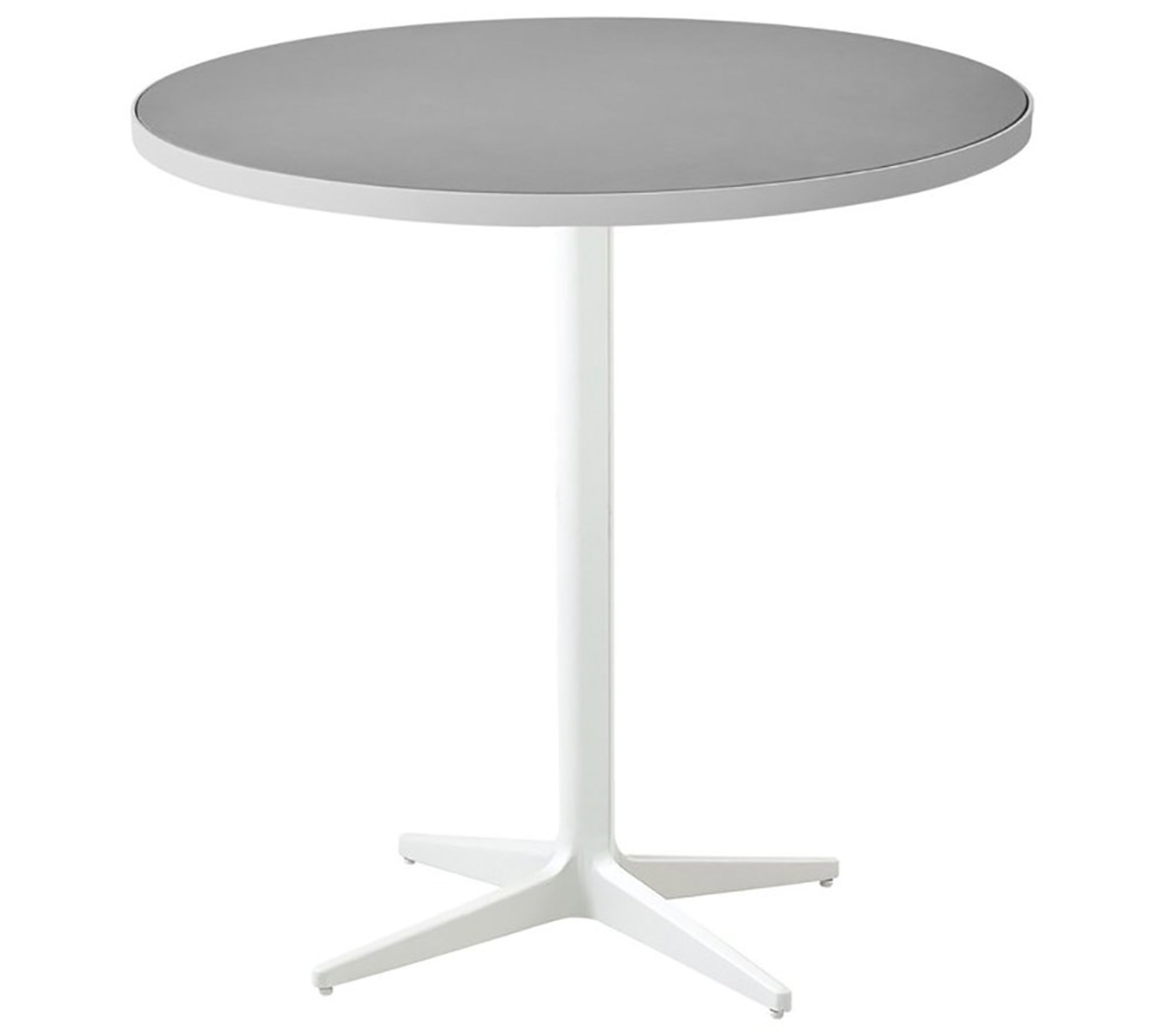Cane-line - Table de jardin - Drop Cafe Table Ø75 - Frame: White / Tabletop: White Aluminium/Light Grey Ceramic