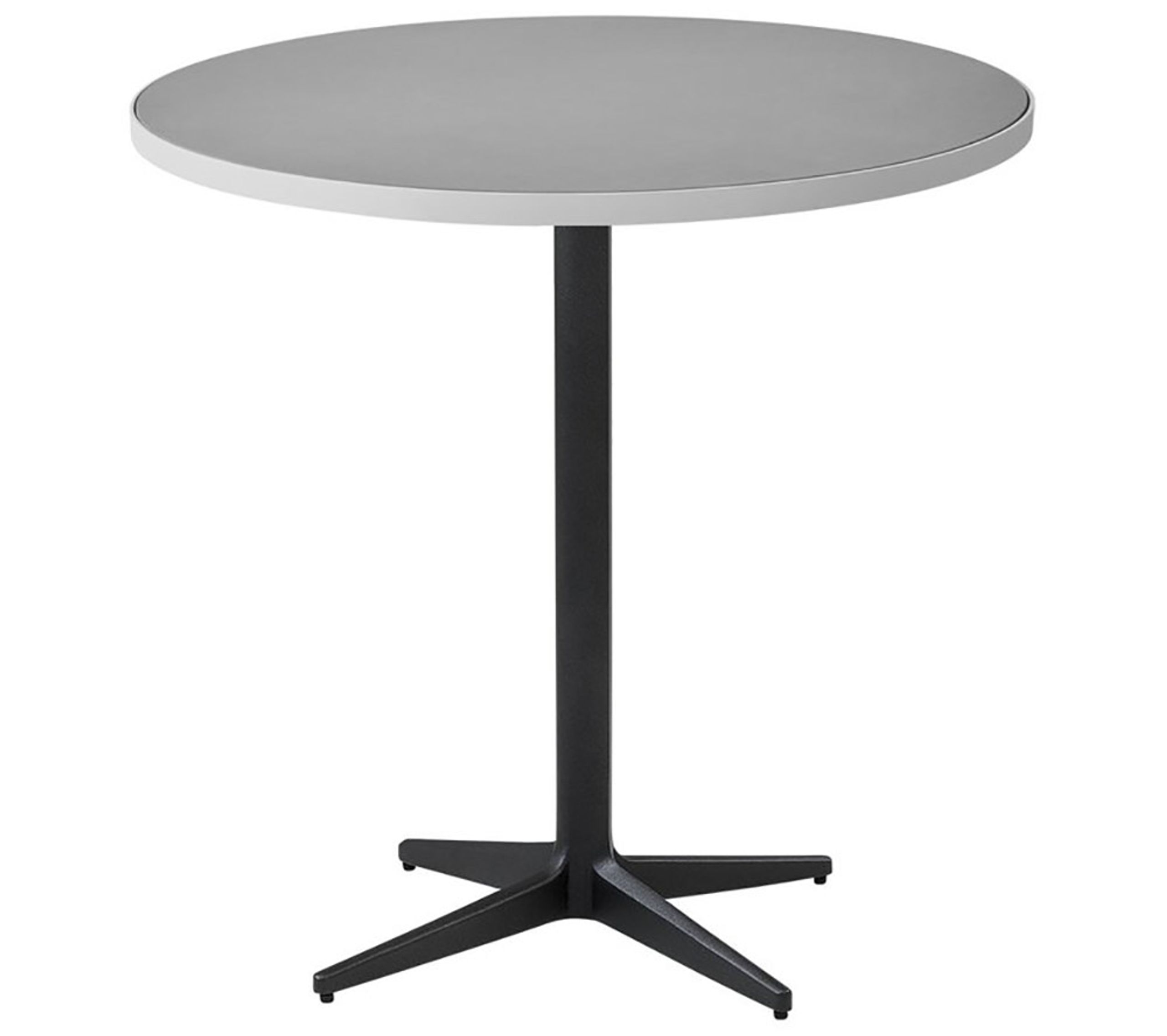 Cane-line - Table de jardin - Drop Cafe Table Ø75 - Frame: Lava Grey / Tabletop: White Aluminium/Light Grey Ceramic