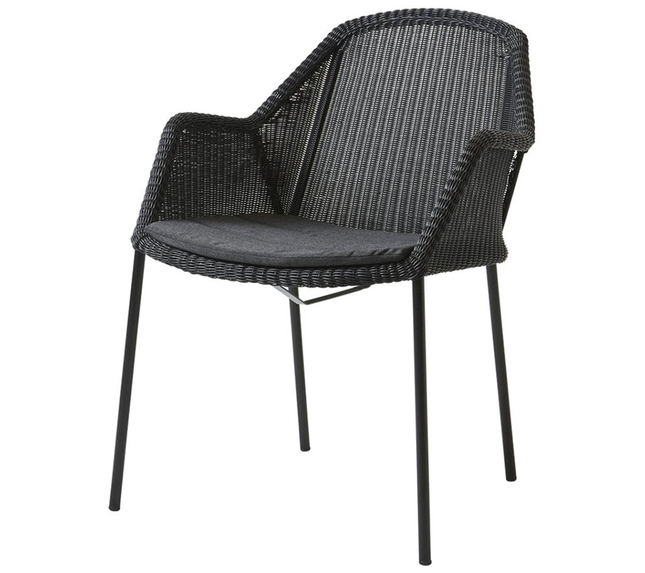 Cane-line - Almofada - Breeze Chair Cushion - Black - Cane-line Natté