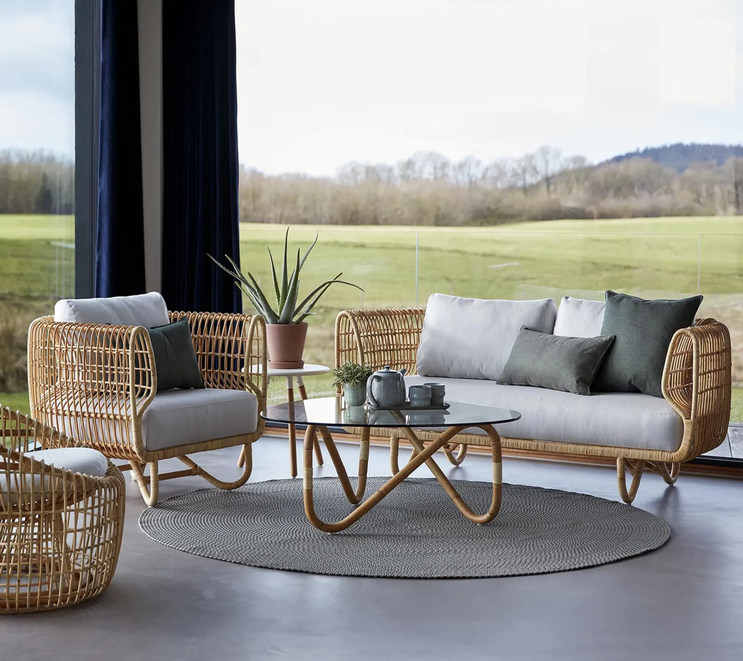 Cane-line - Sitzkissen - Cushion set for Nest Lounge Chair - Indoor - Swipe - Light Grey