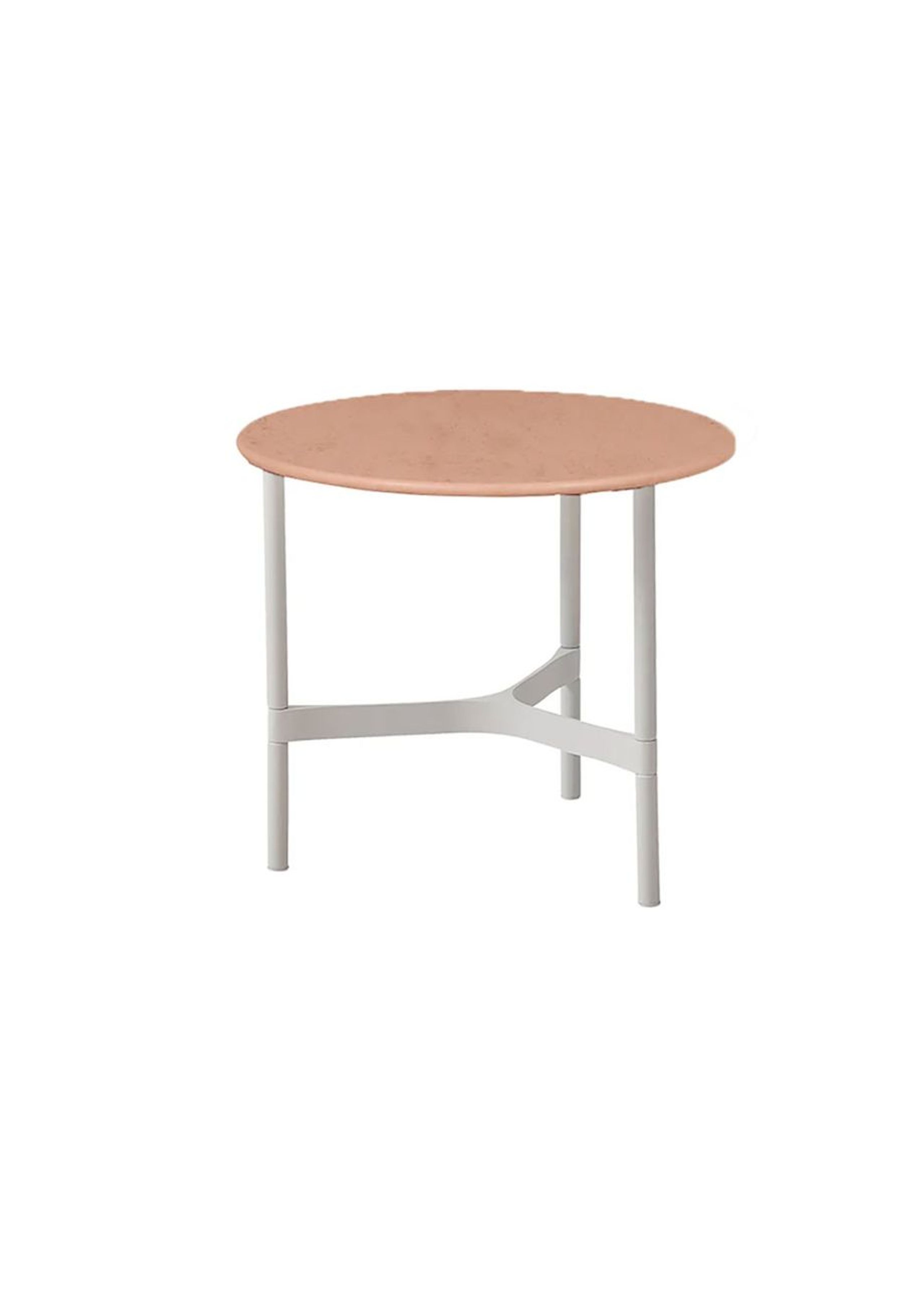 Cane-line - Loungetisch - Twist Coffee Table - Small - Base: White, Aluminium / Top: Terracotta, Ceramic