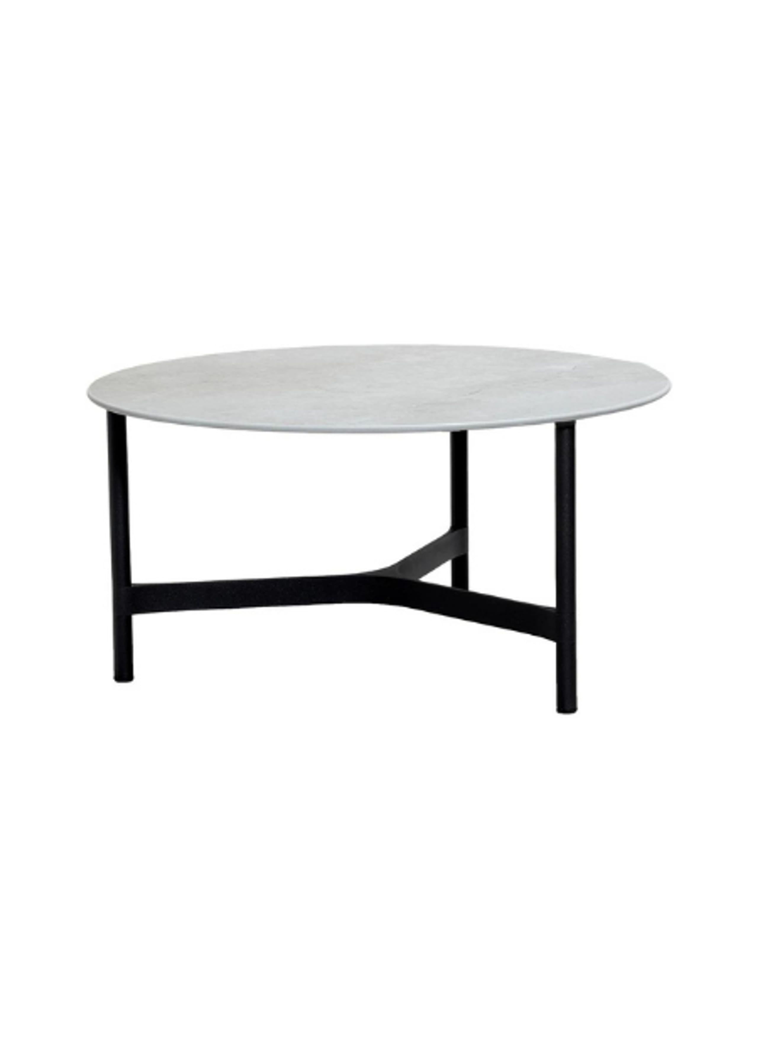 Cane-line - Lounge table - Twist Coffee Table - Lava Grey, Aluminium / Fossil Grey, Ceramic - Large