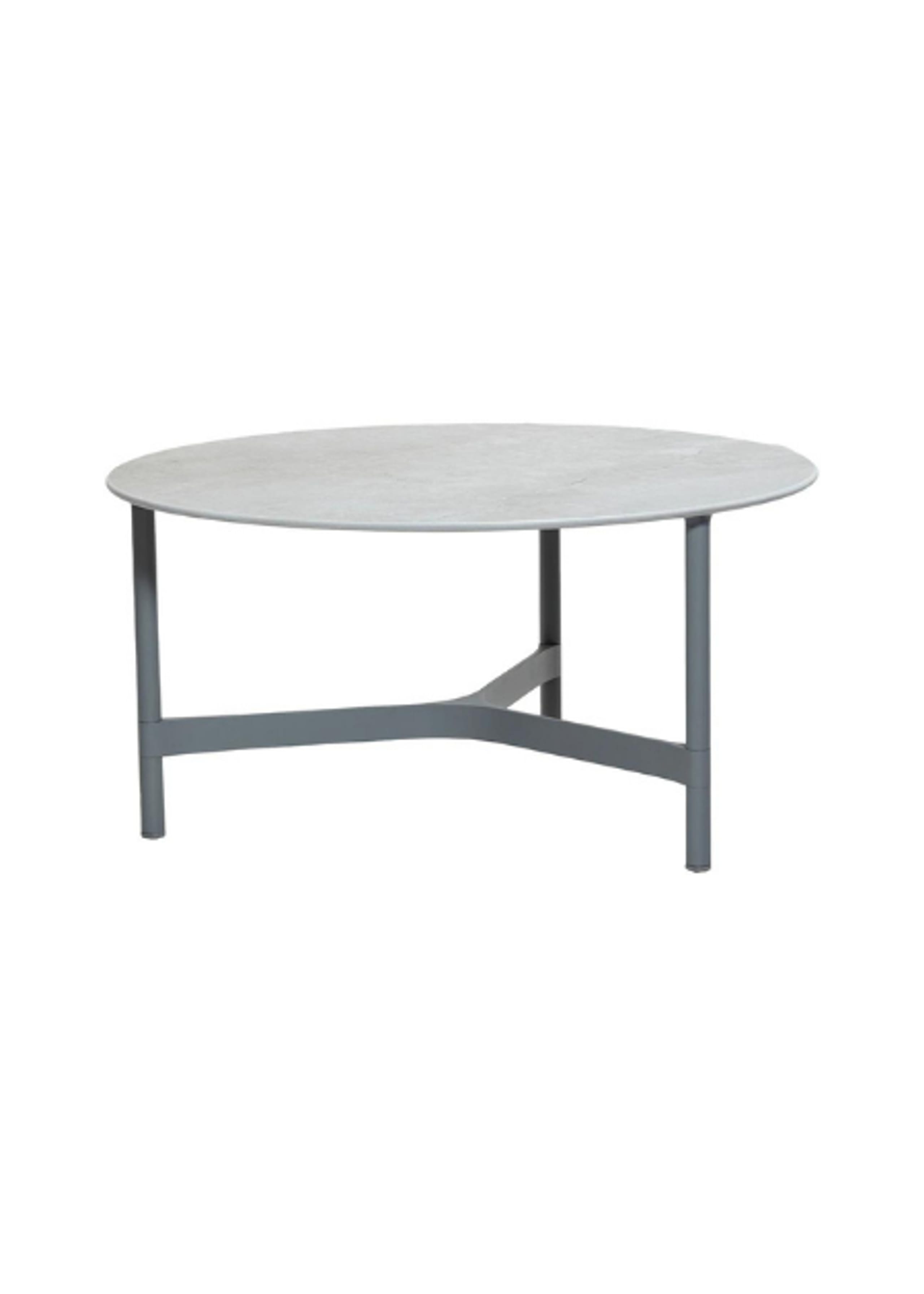 Cane-line - Lounge table - Twist Coffee Table - Light Grey, Aluminium / Fossil Grey, Ceramic - Large