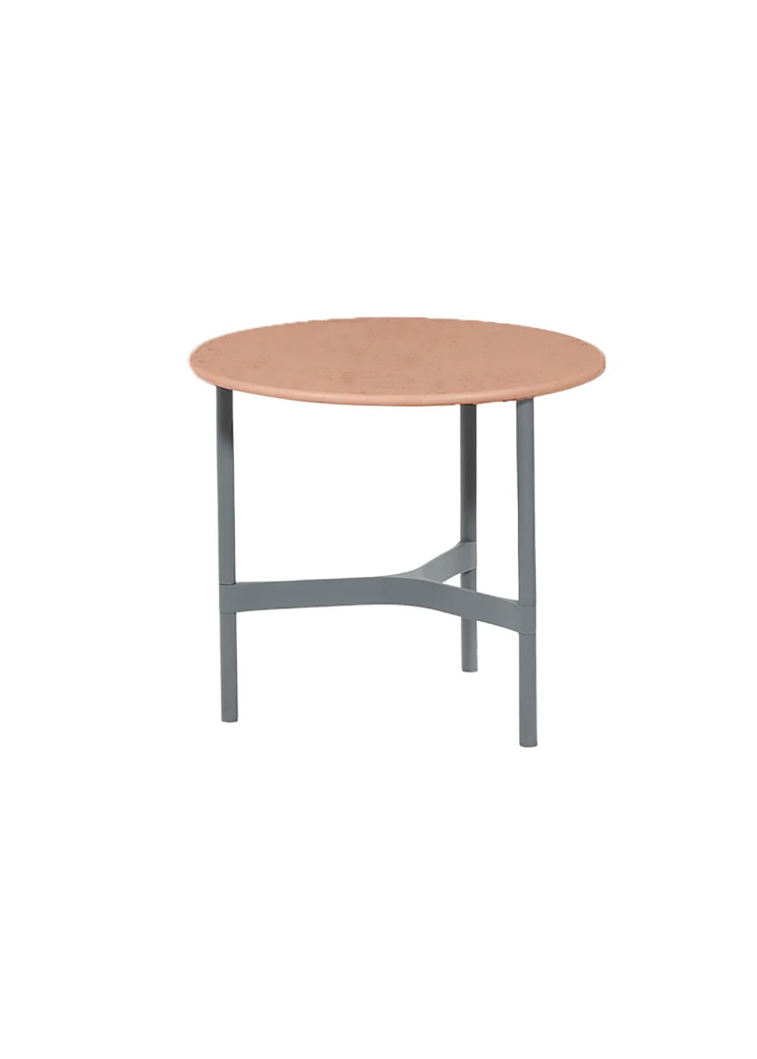Cane-line - Lounge table - Twist Coffee Table - Light Grey, Aluminium / Terracotta, Ceramic - Small