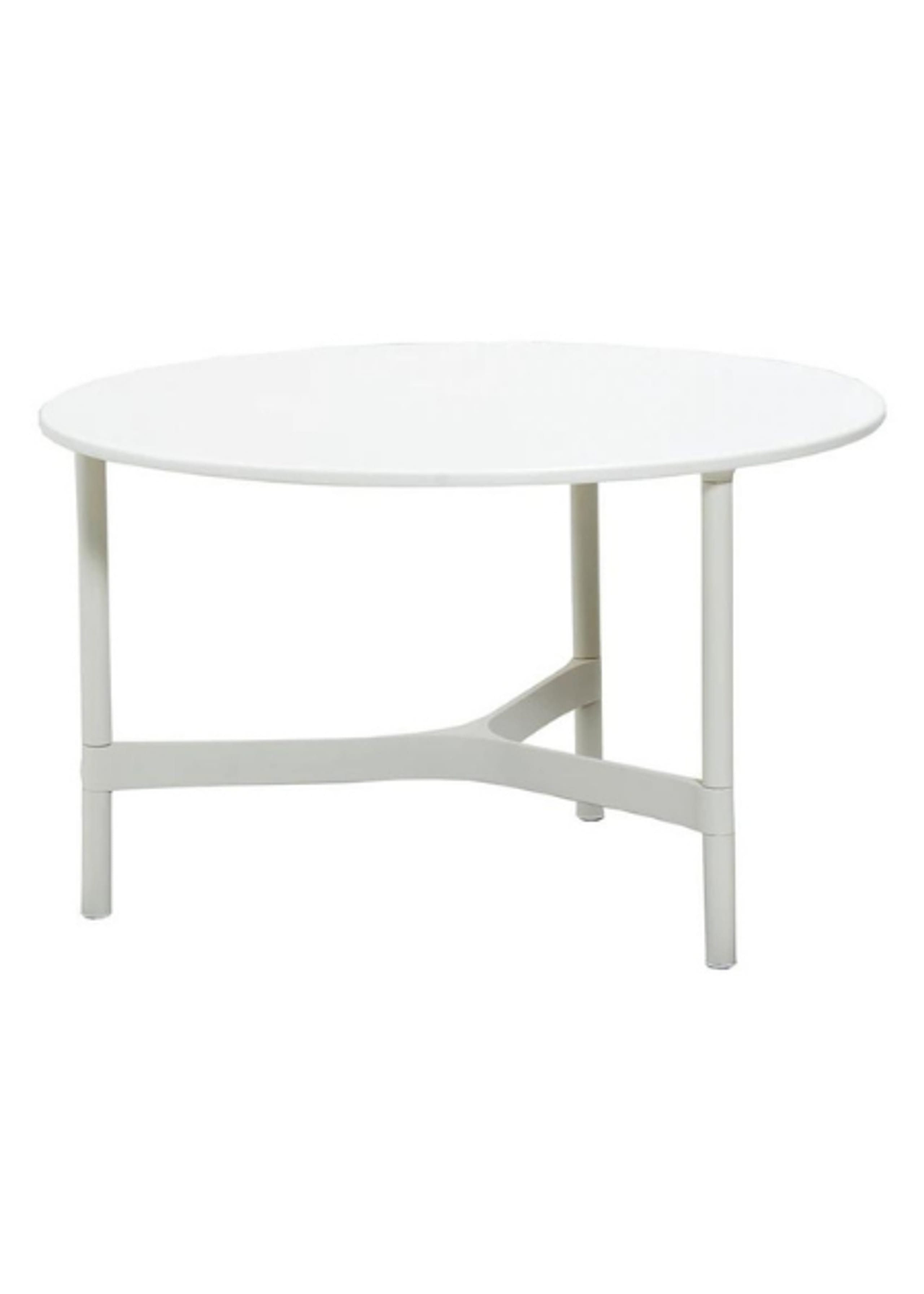 Cane-line - Lounge table - Twist Coffee Table - White, Aluminium / White, Cane-line HI-Core - Medium