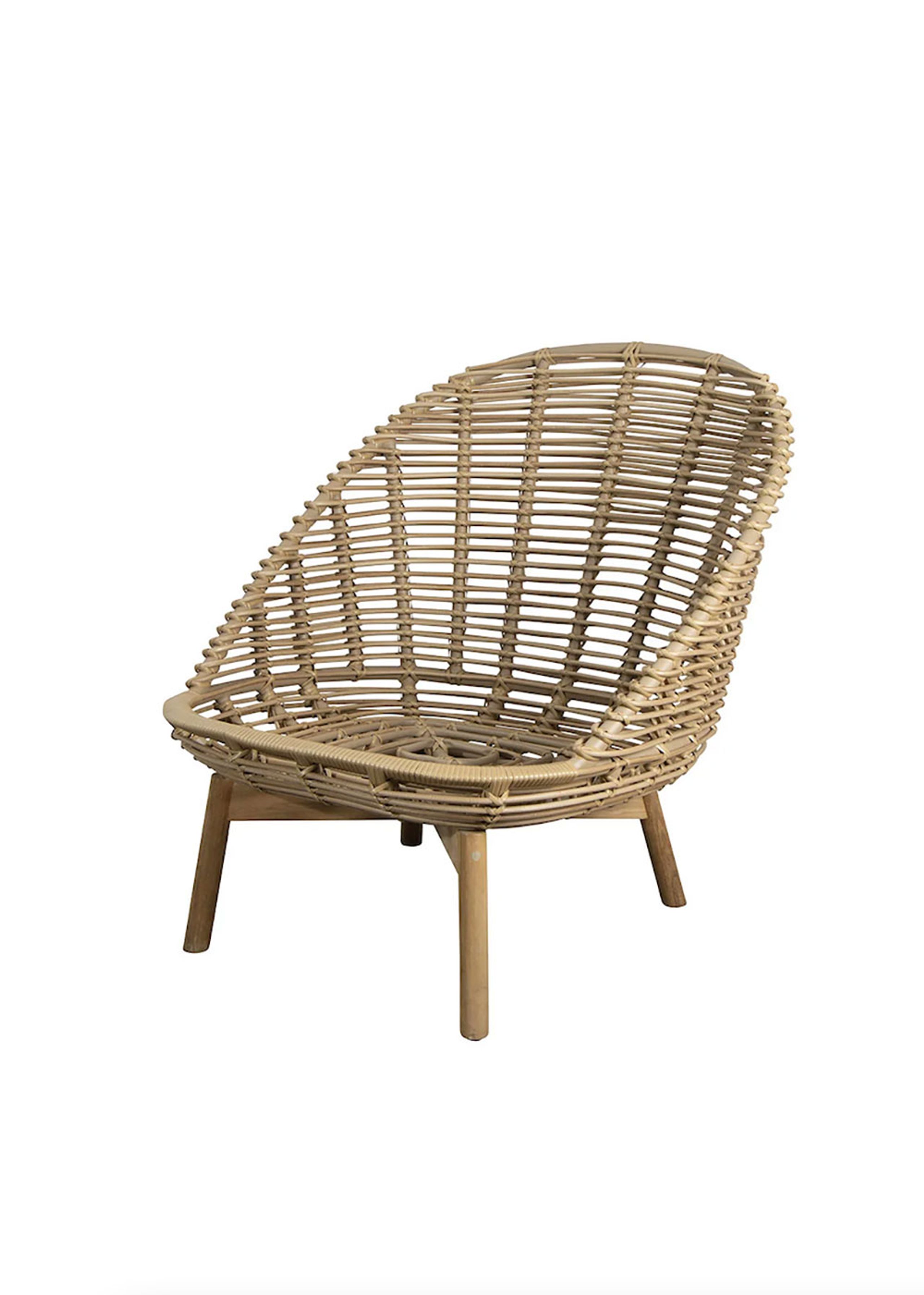Cane-line - Lounge chair - Hive Lounge Chair - Seat: Natural, Cane-line Weave UT 3 / Cushion: Taupe, Cane-line AirTouch