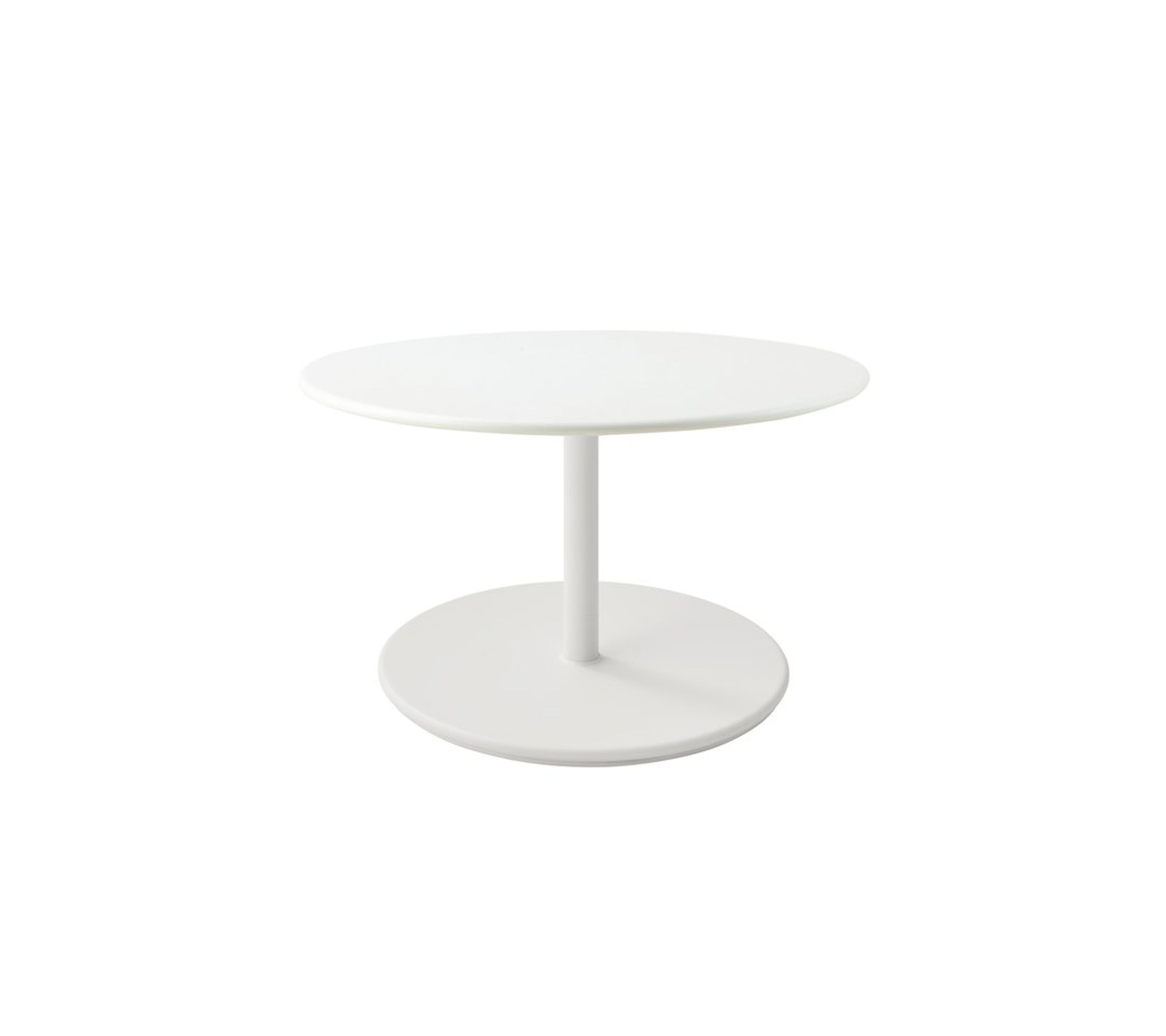 Cane-line - Salontafel - Go coffee table large - Ø80 - Frame: White Aluminum / Tabletop: White Aluminum