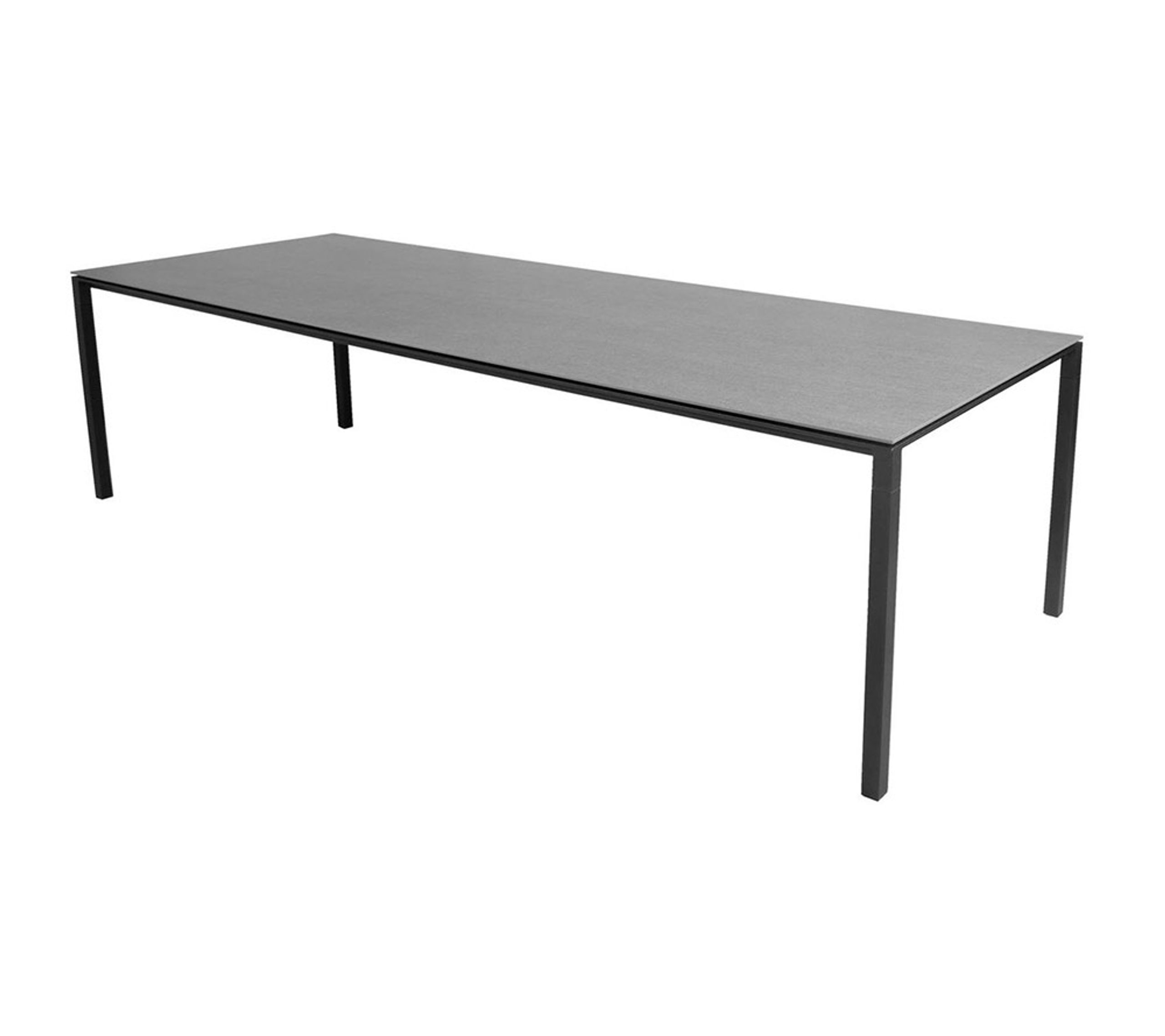 Cane-line - Table à manger - Pure Table - 280x100 - Frame: Lava Grey Aluminium / Tabletop: Concrete Grey Ceramic