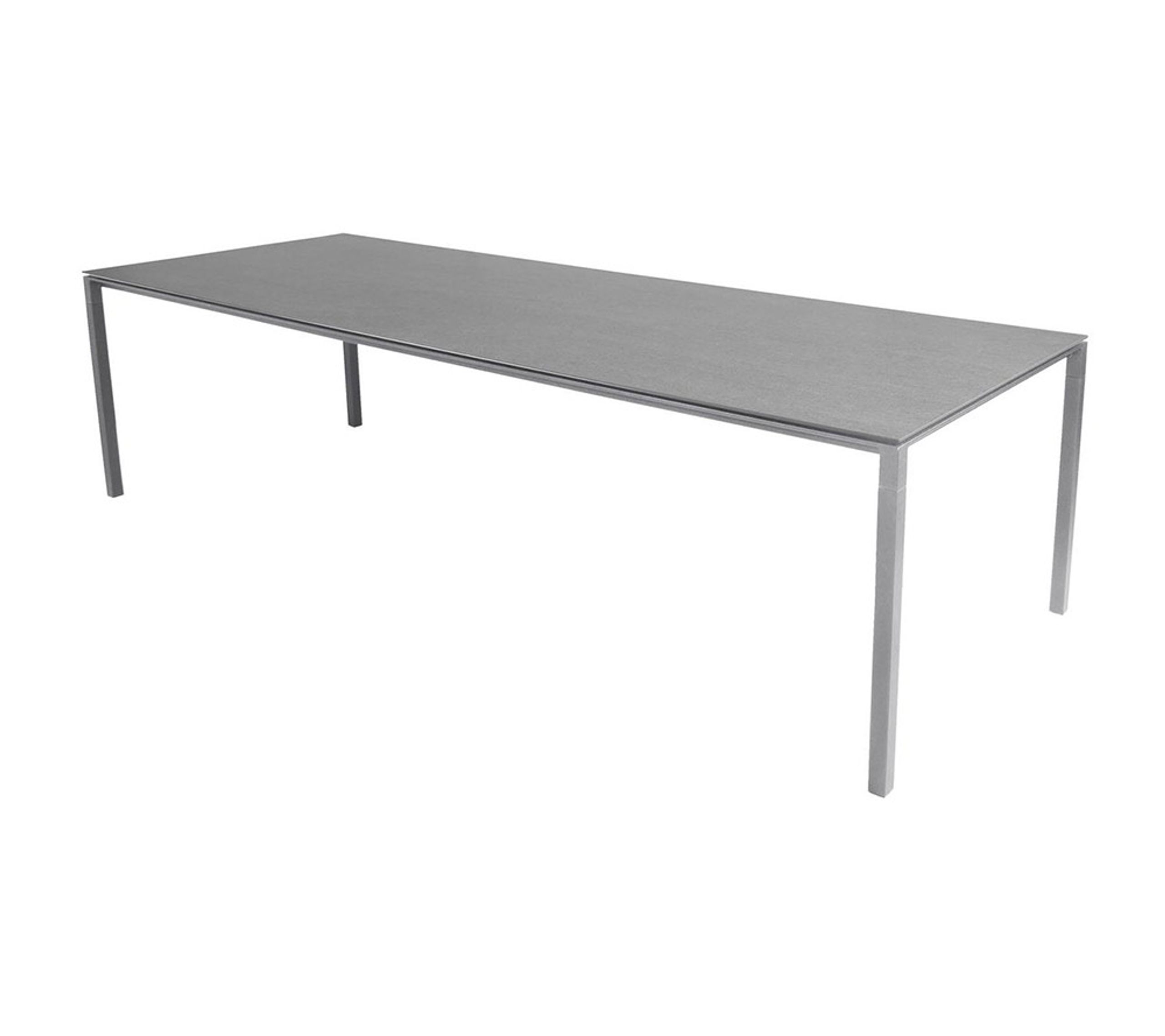 Cane-line - Esstisch - Pure Table - 280x100 - Frame: Light Grey Aluminium / Tabletop: Concrete Grey Ceramic
