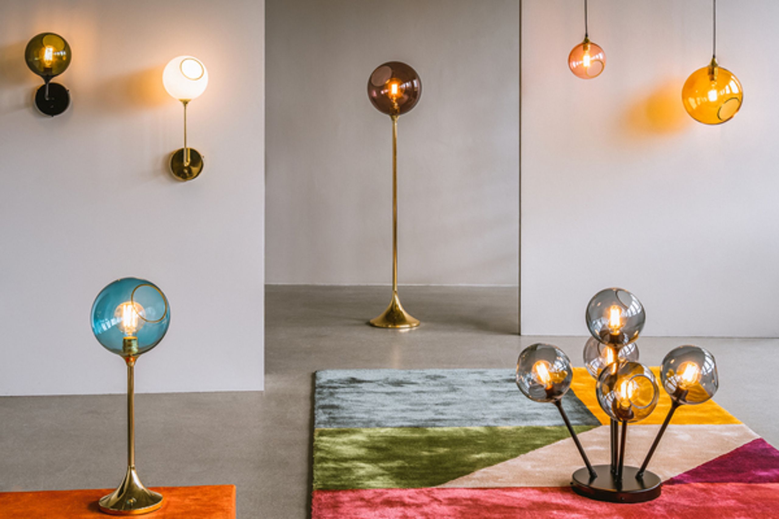 Design By Us - Pendelleuchte - Ballroom Molecule Lamp - Amber Orange/Gold