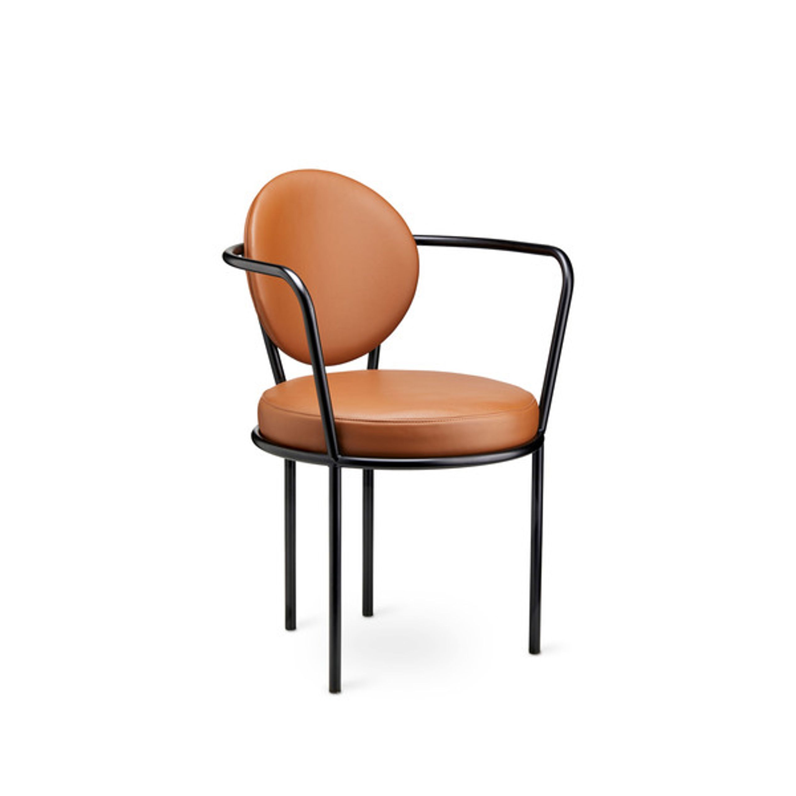 Design By Us - Esstischstuhl - Casablanca chair - Black Frame - Leather Sørensen Ultra - Cognac