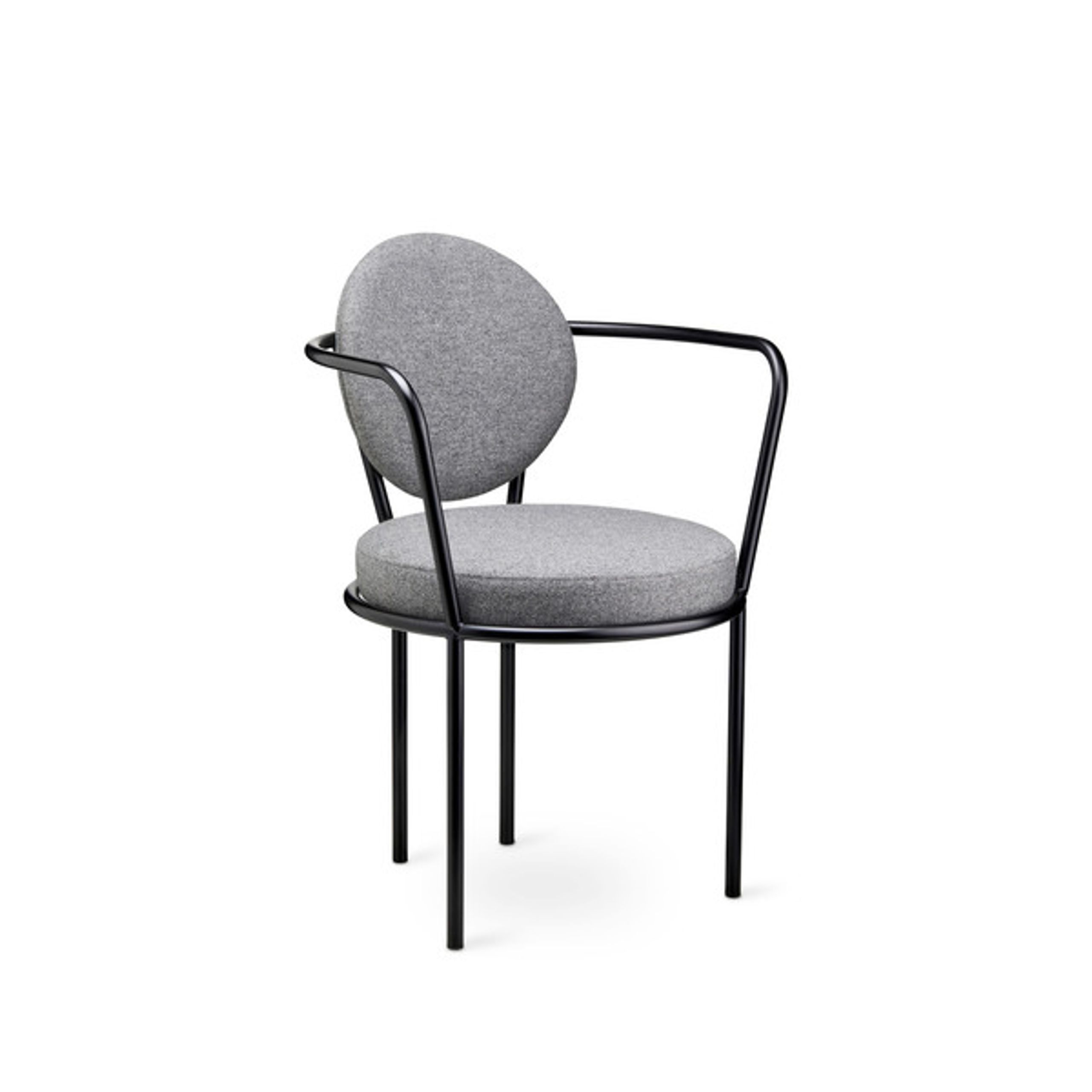 Design By Us - Esstischstuhl - Casablanca chair - Black Frame - Wool Nevotex Trio - Stone
