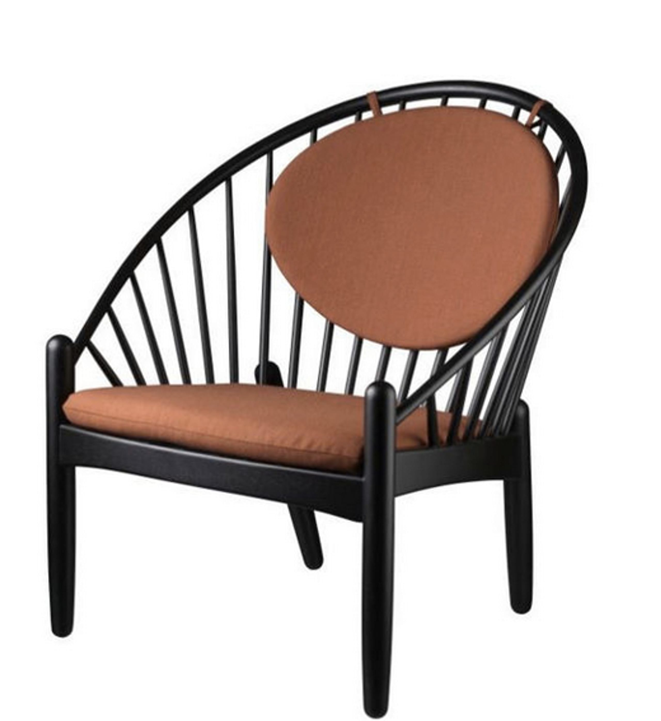 FDB Møbler / Furniture - Lounge stoel - J166 by Poul M. Volther - Oak/Black - Burned Orange