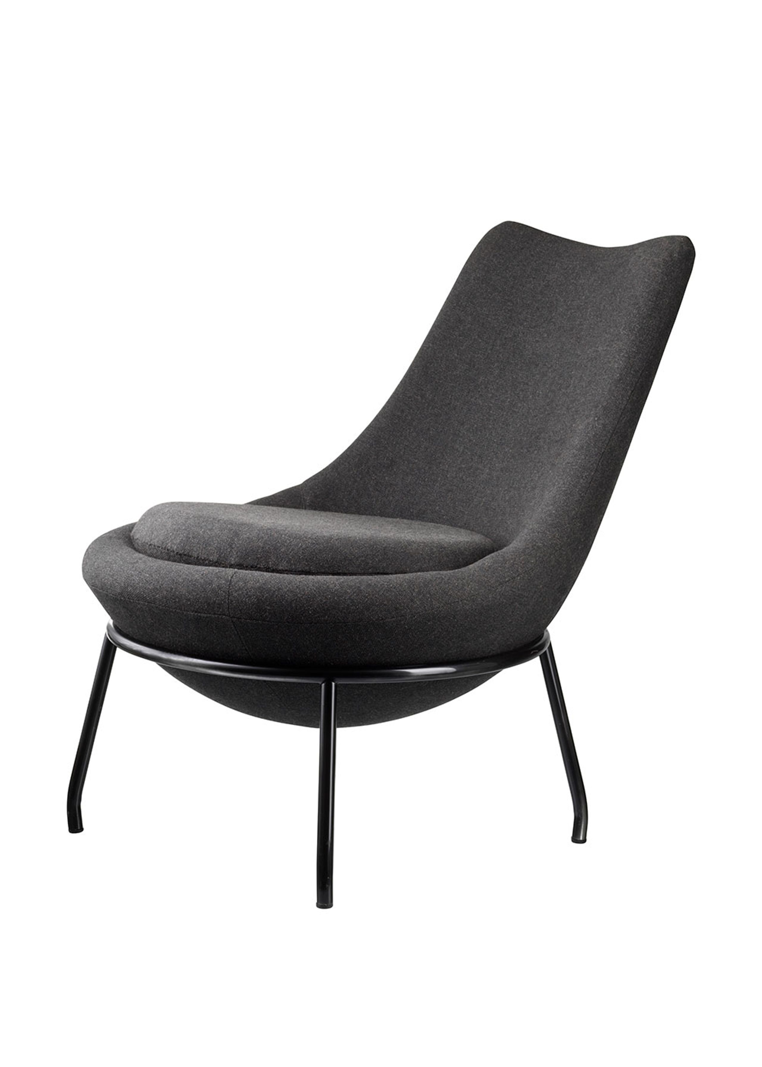 FDB Møbler / Furniture - Lounge stoel - L40 - Bellamie - Stål/Uld - Mørkegrå (Camira)/Metal