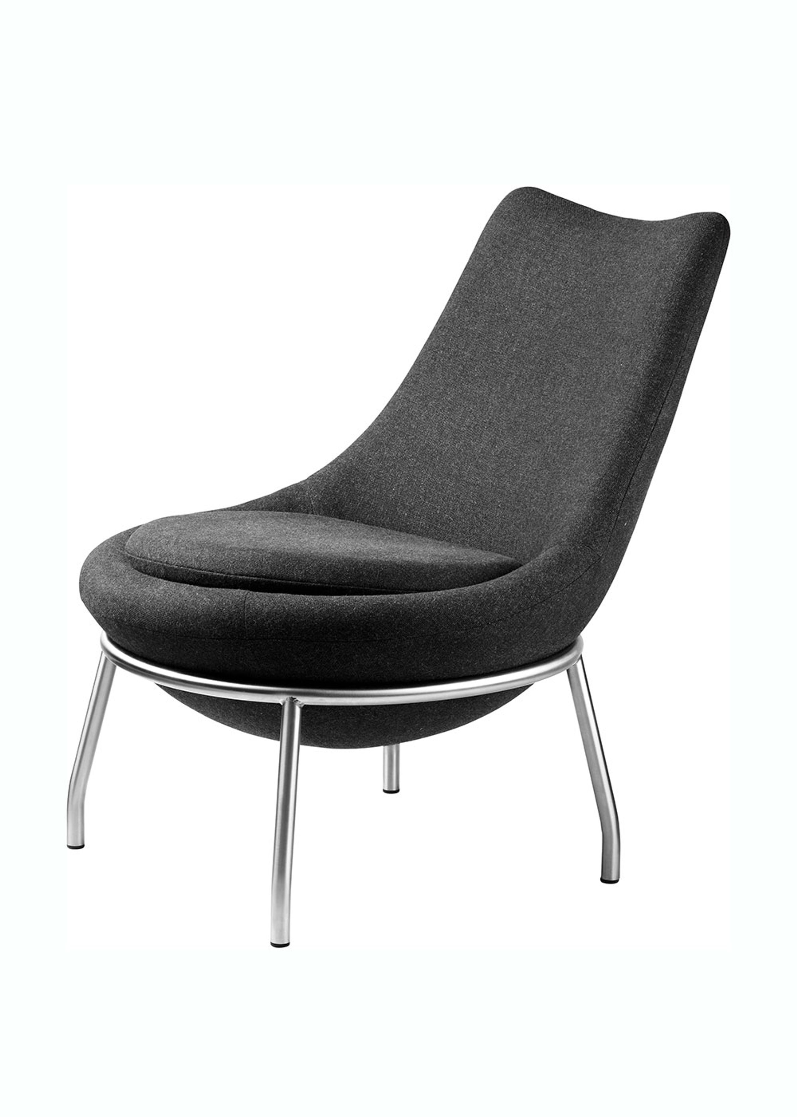 FDB Møbler / Furniture - Lounge stoel - L40 - Bellamie - Stål/Uld - Mørkegrå (Camira) MLF28/Metal