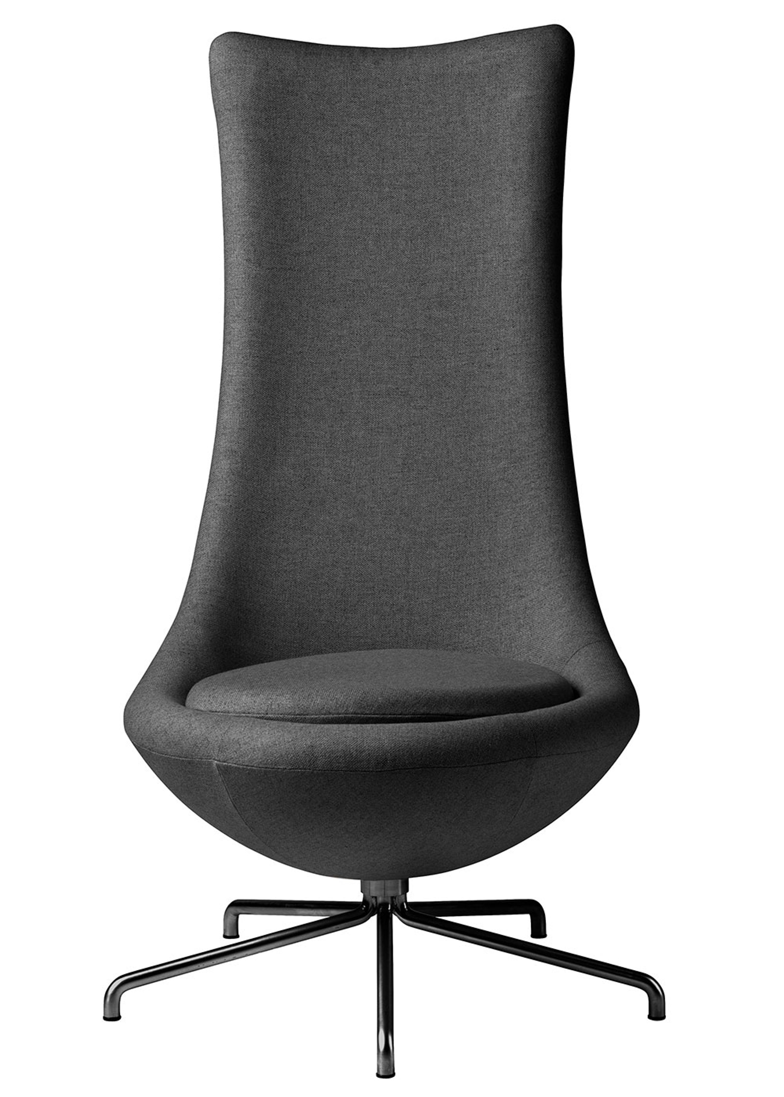 FDB Møbler / Furniture - Lounge chair - L41 Bellamie - Loungestol, High back - Mørkegrå (Camira), MLF28 / Metal