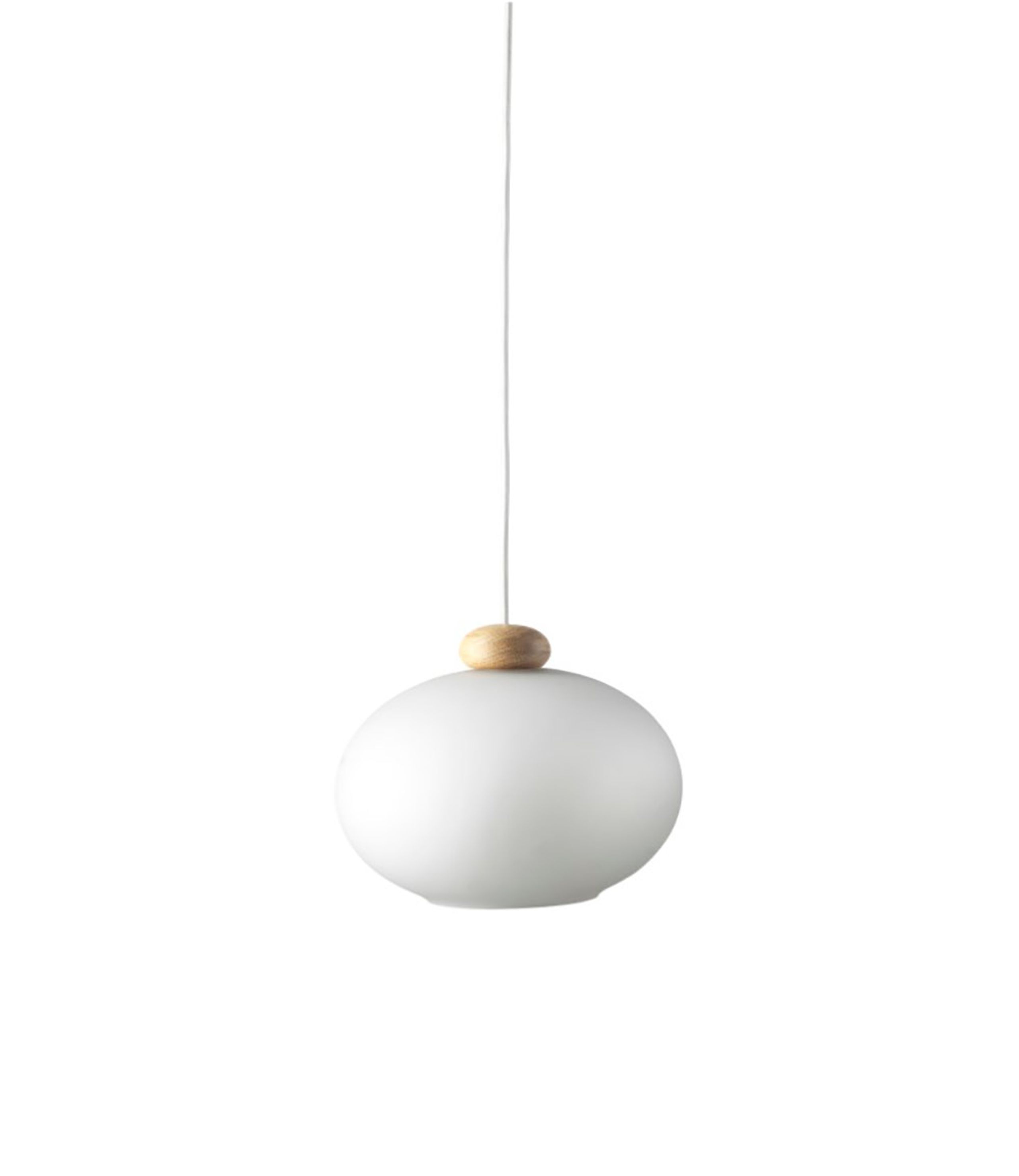 FDB Møbler / Furniture - Hanglamp - U2 - Hiti  - Oak / white cord / opal glass