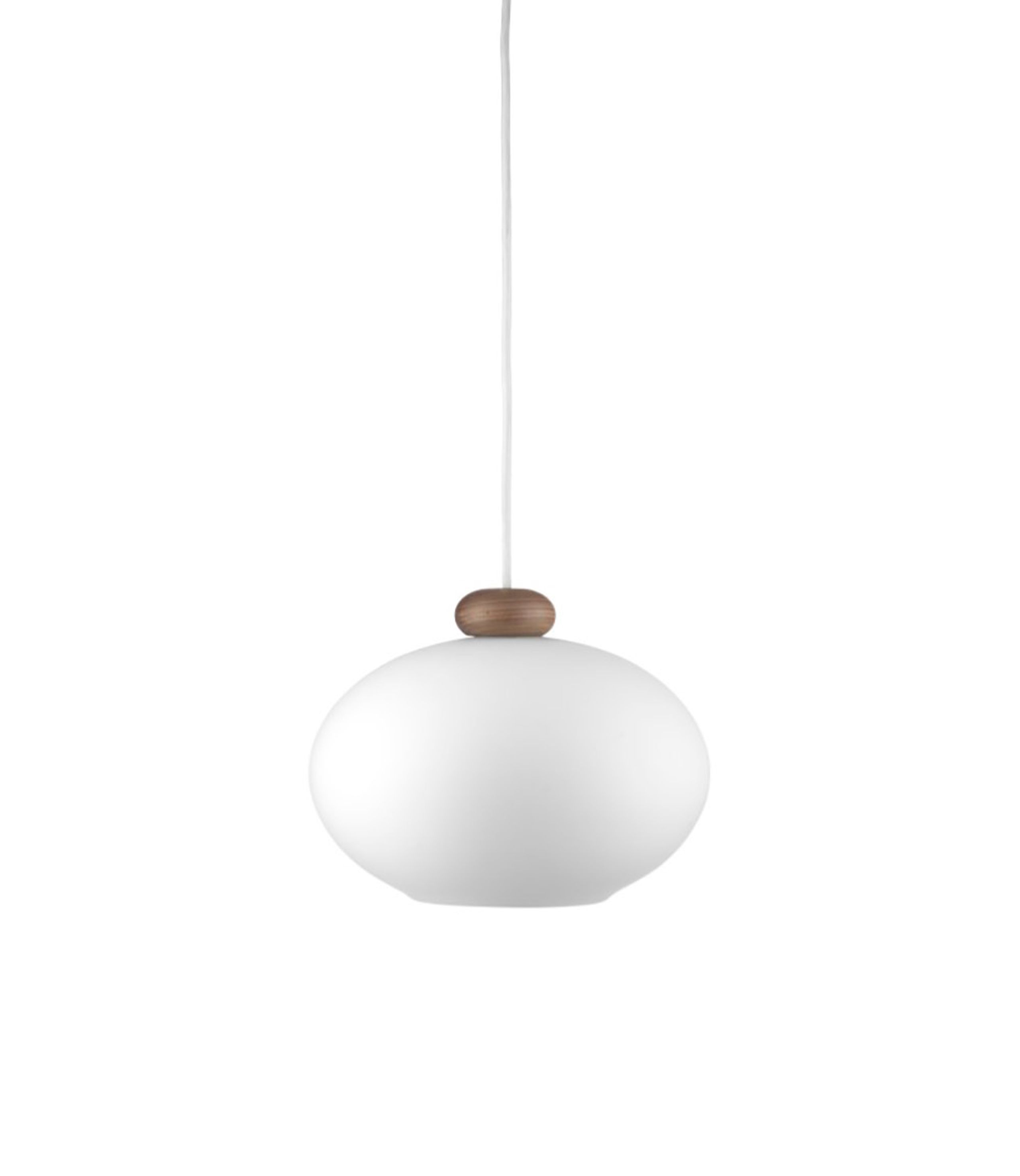 FDB Møbler / Furniture - Hanglamp - U2 - Hiti  - Walnut / white cord / opal glass