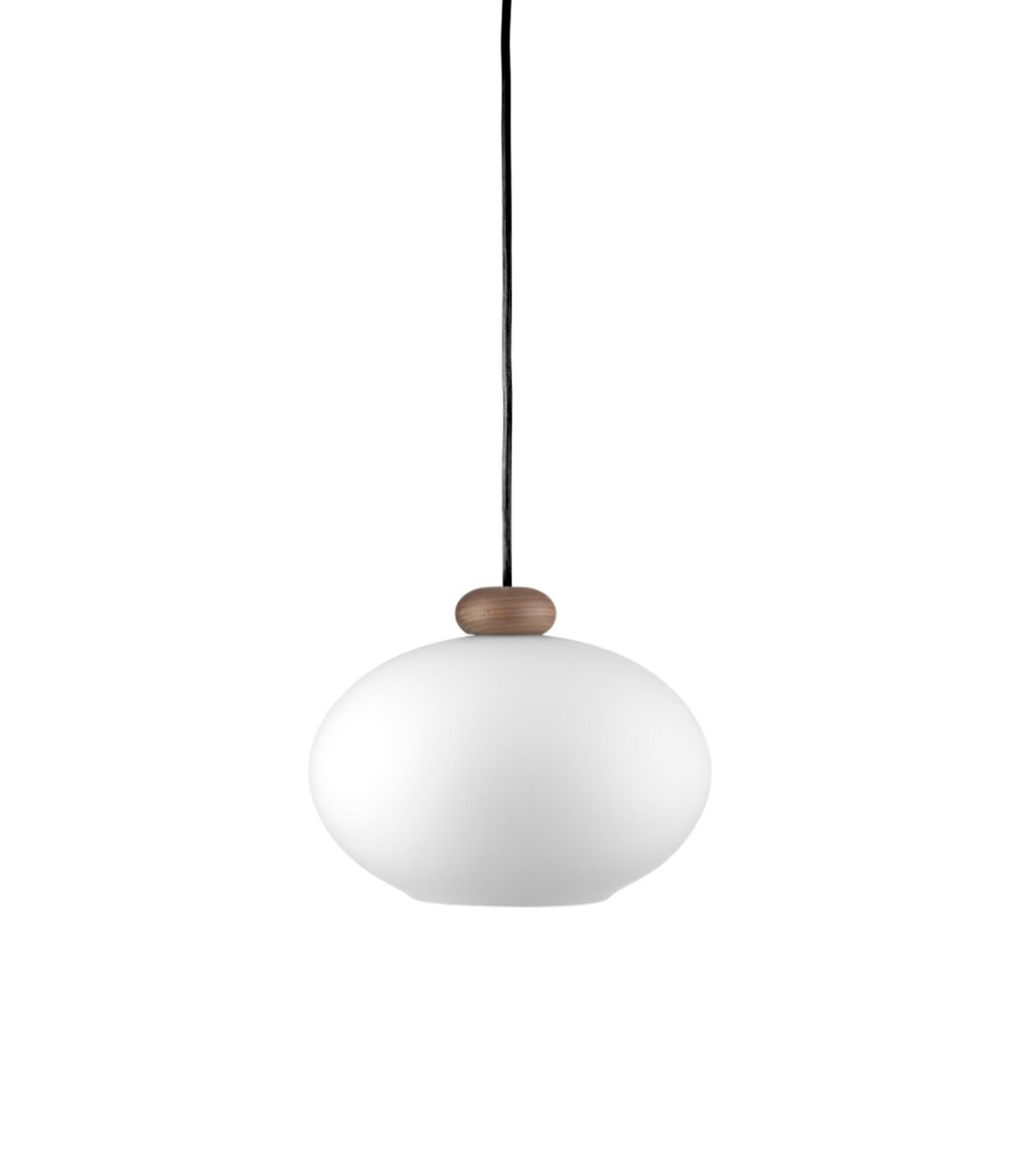 FDB Møbler / Furniture - Hanglamp - U2 - Hiti  - Walnut / black cord / opaltl glass