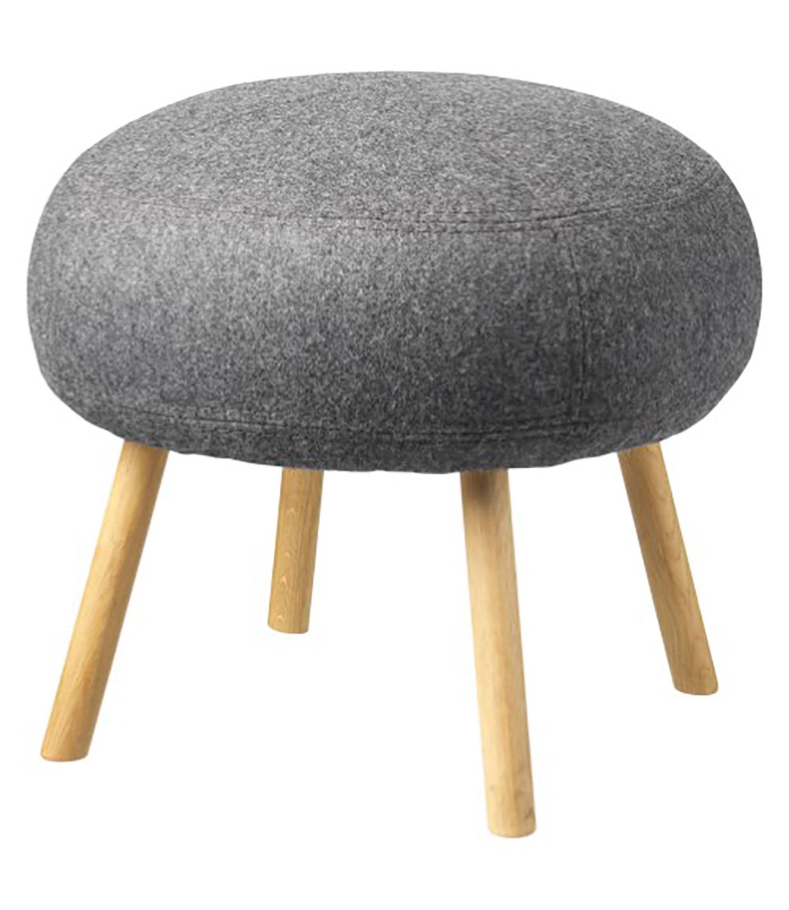 FDB Møbler / Furniture -  - L39 Gesja - Pouf - Oak / Dark Grey Wool