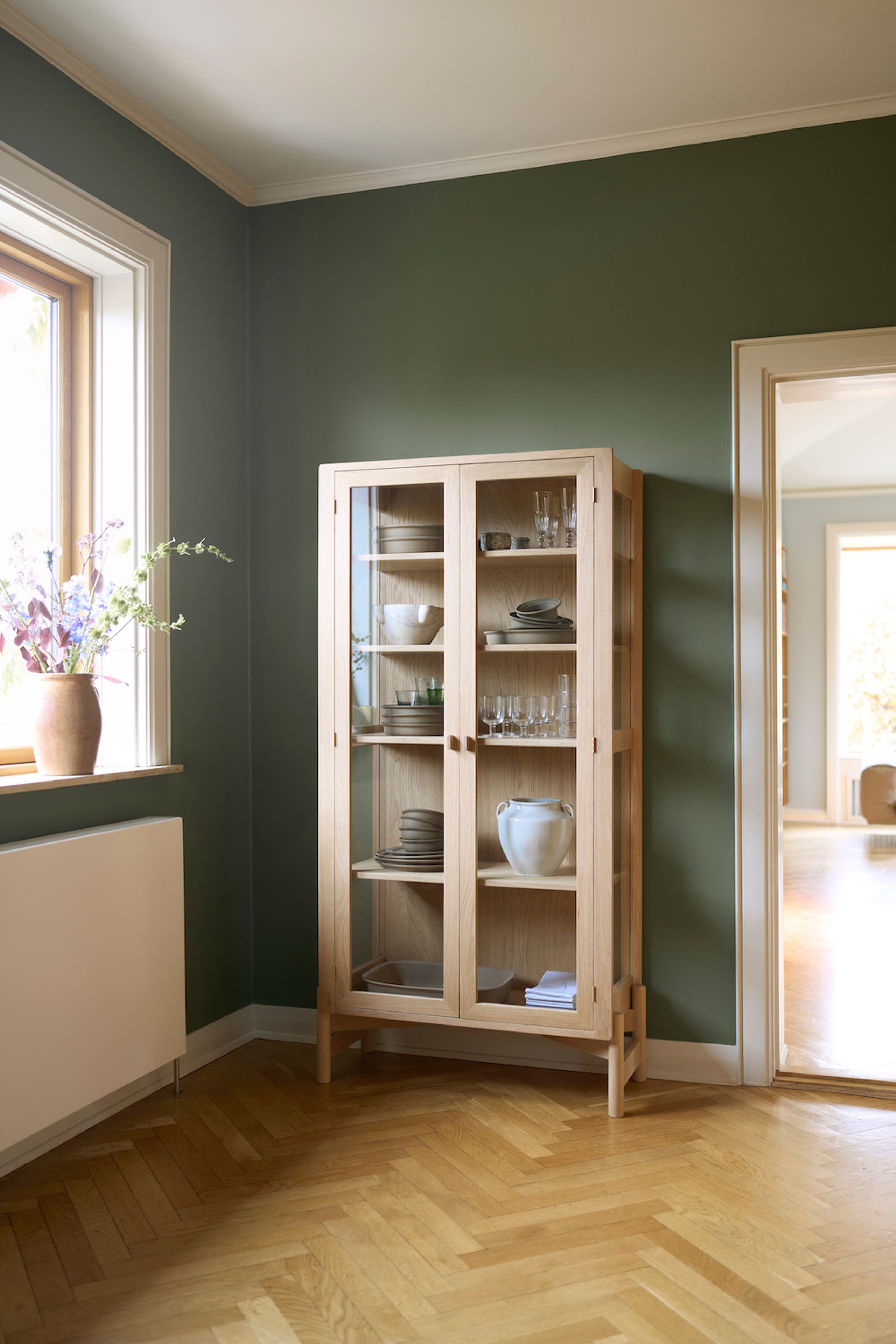 FDB Møbler / Furniture - A90 Boderne - Glas Cabinet - Vitrine - Oak - Høj