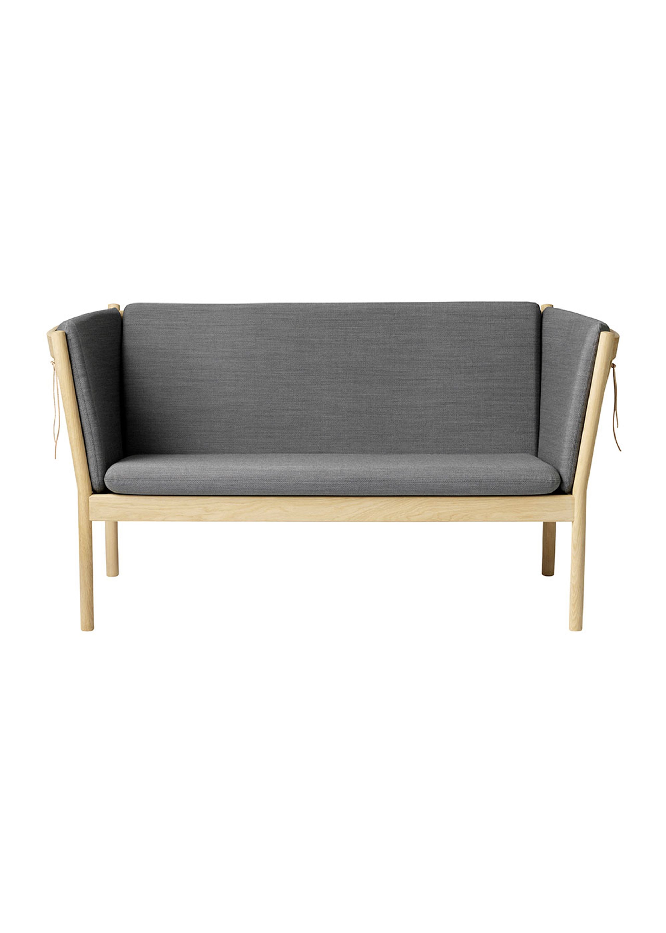 FDB Møbler / Furniture - Sofa - J148 2 pers by Erik Ole Jørgensen - Eg, Natur, Lakeret / Uld, Antracitgrå
