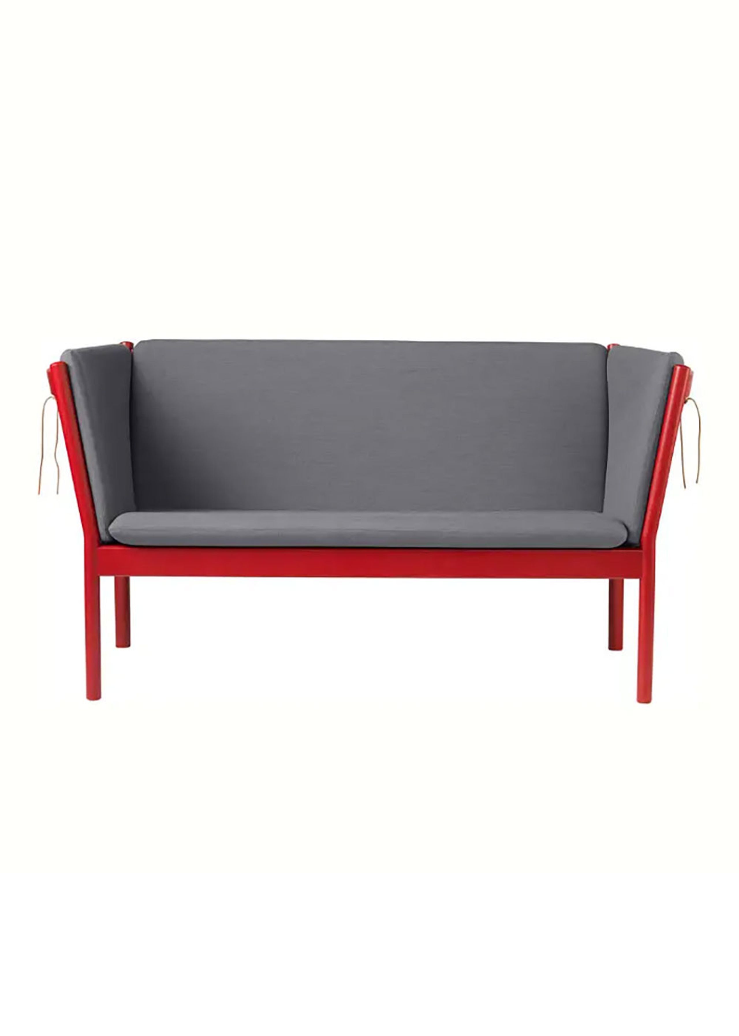 FDB Møbler / Furniture - Canapé - J148 2 pers af Erik Ole Jørgensen - Eg, Ruby Red, Malet / Uld, Antracitgrå