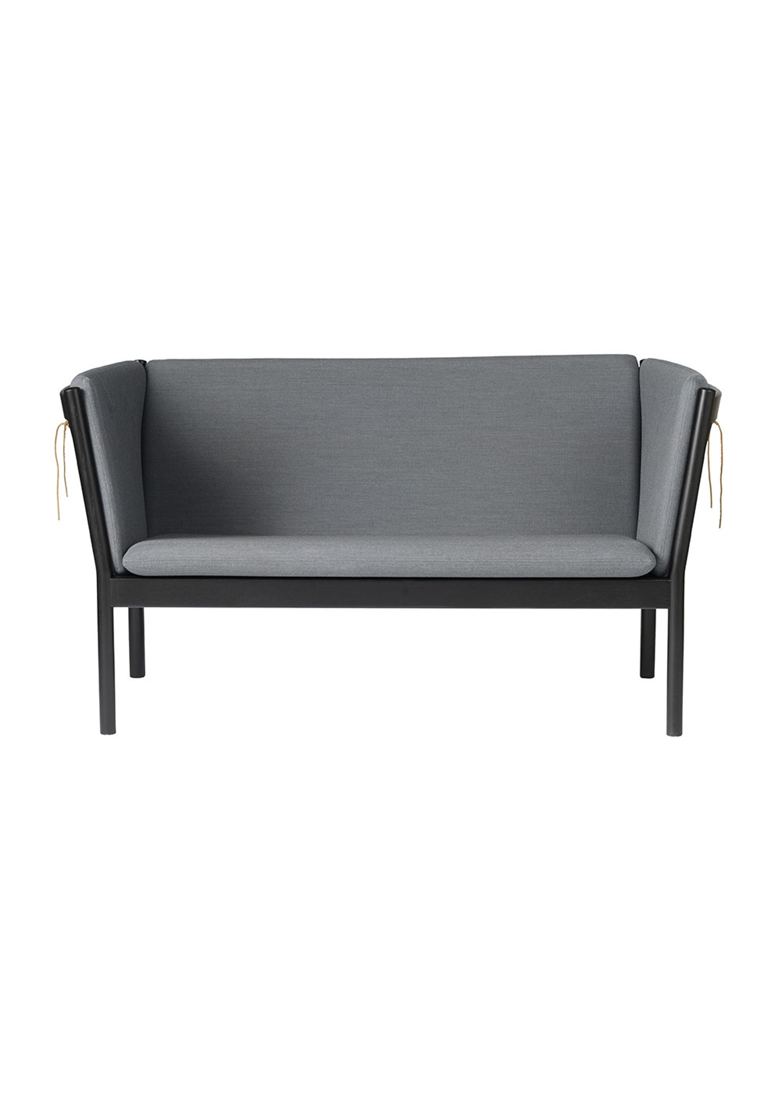 FDB Møbler / Furniture - Sofa - J148 2 pers by Erik Ole Jørgensen - Eg, Sort, Malet / Uld, Antracitgrå