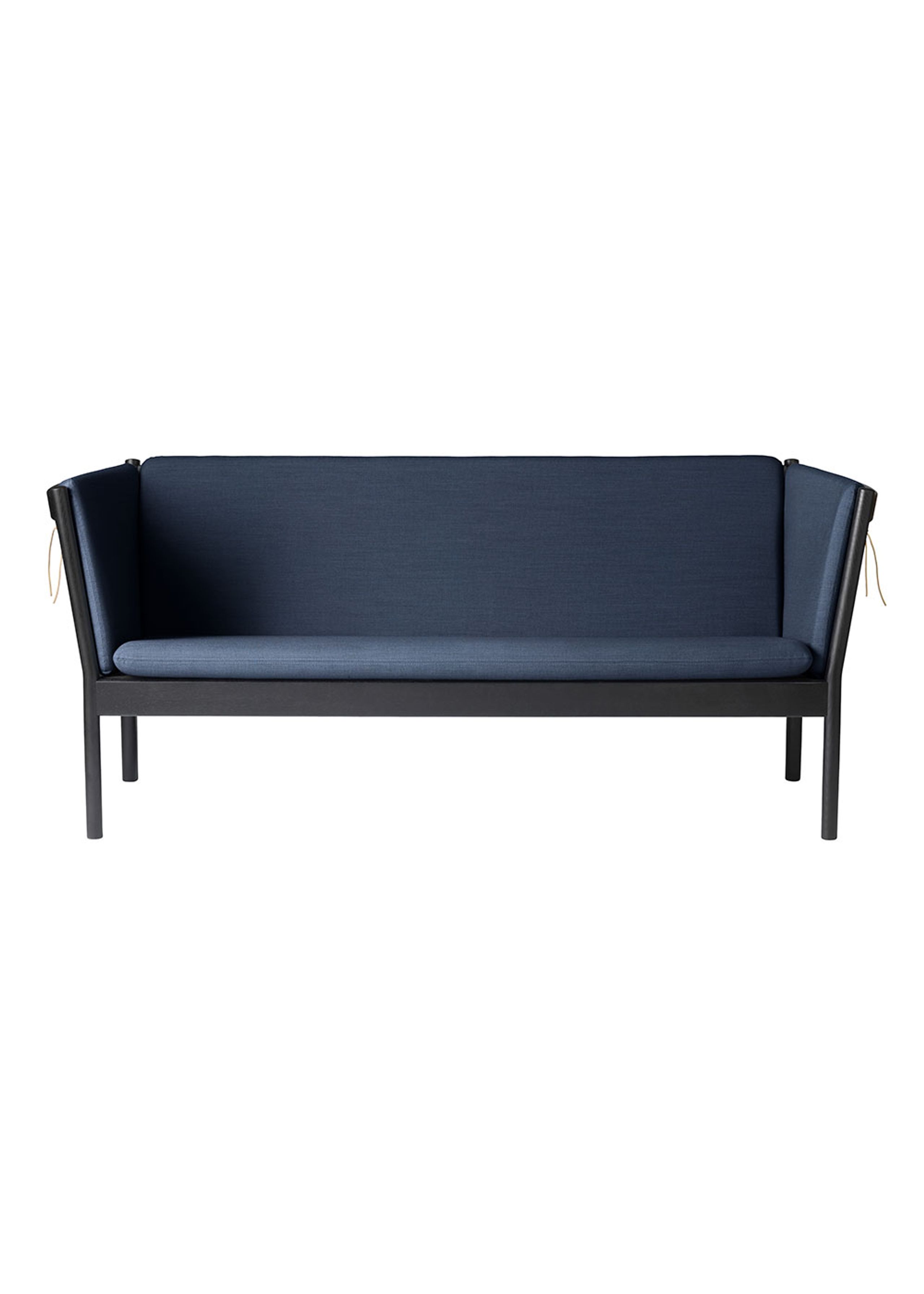 FDB Møbler / Furniture - Sofa - J149 3 pers by Erik Ole Jørgensen - Eg, Sort, Malet / Uld, Mørkeblå