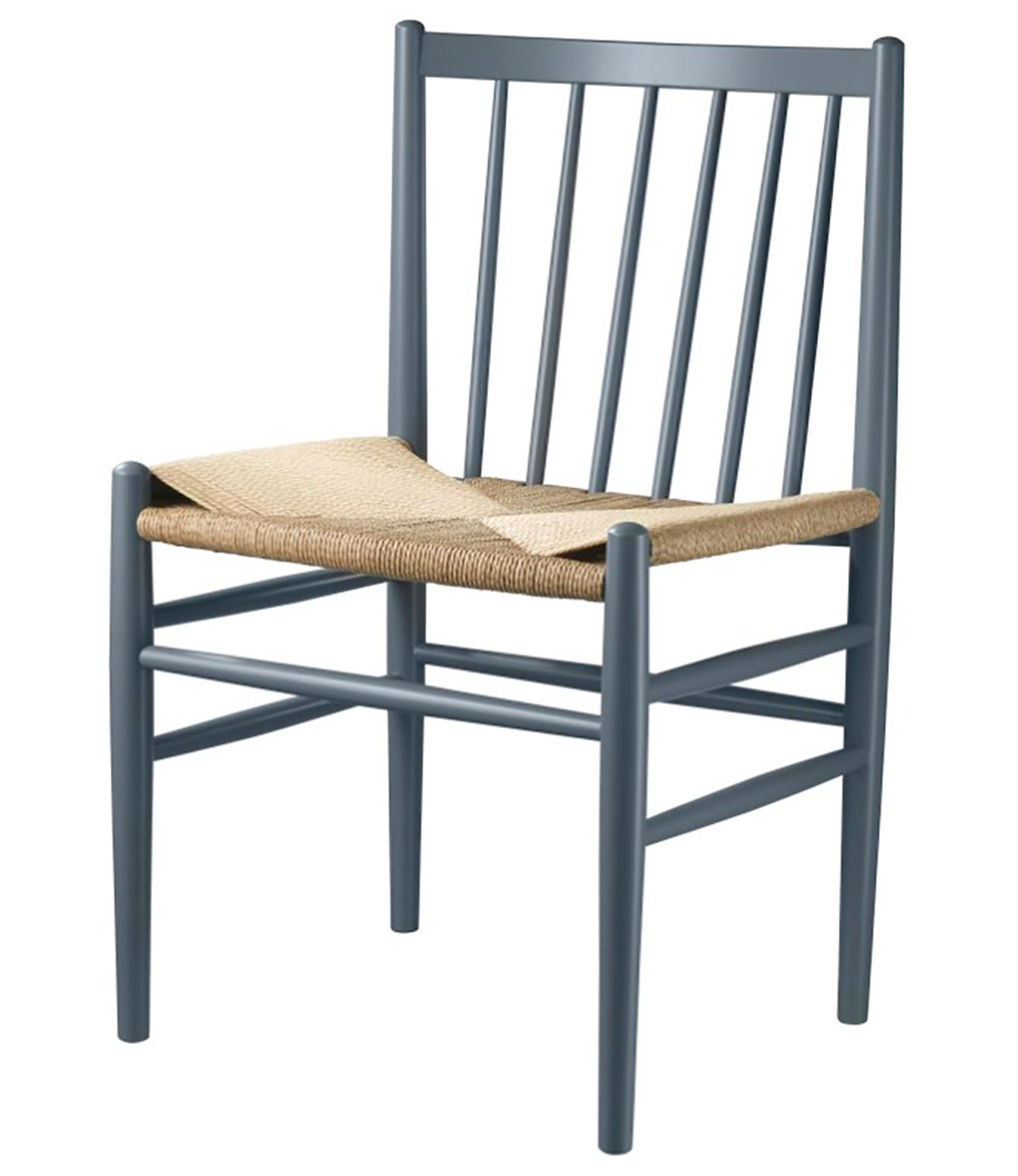 FDB Møbler / Furniture - Cadeira - J80 by Jørgen Bækmark - Blue Grey Beech/Nature Wicker