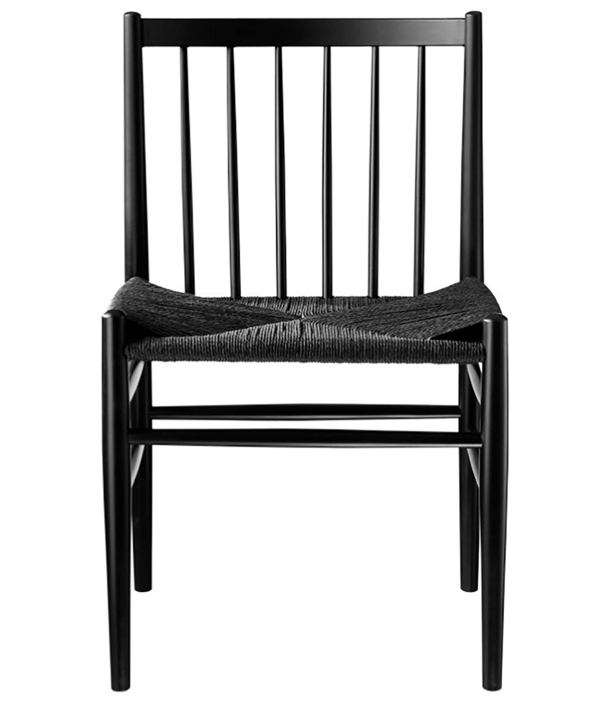 FDB Møbler / Furniture - Stuhl - J80 von Jørgen Bækmark - Black Beech/Black Wicker