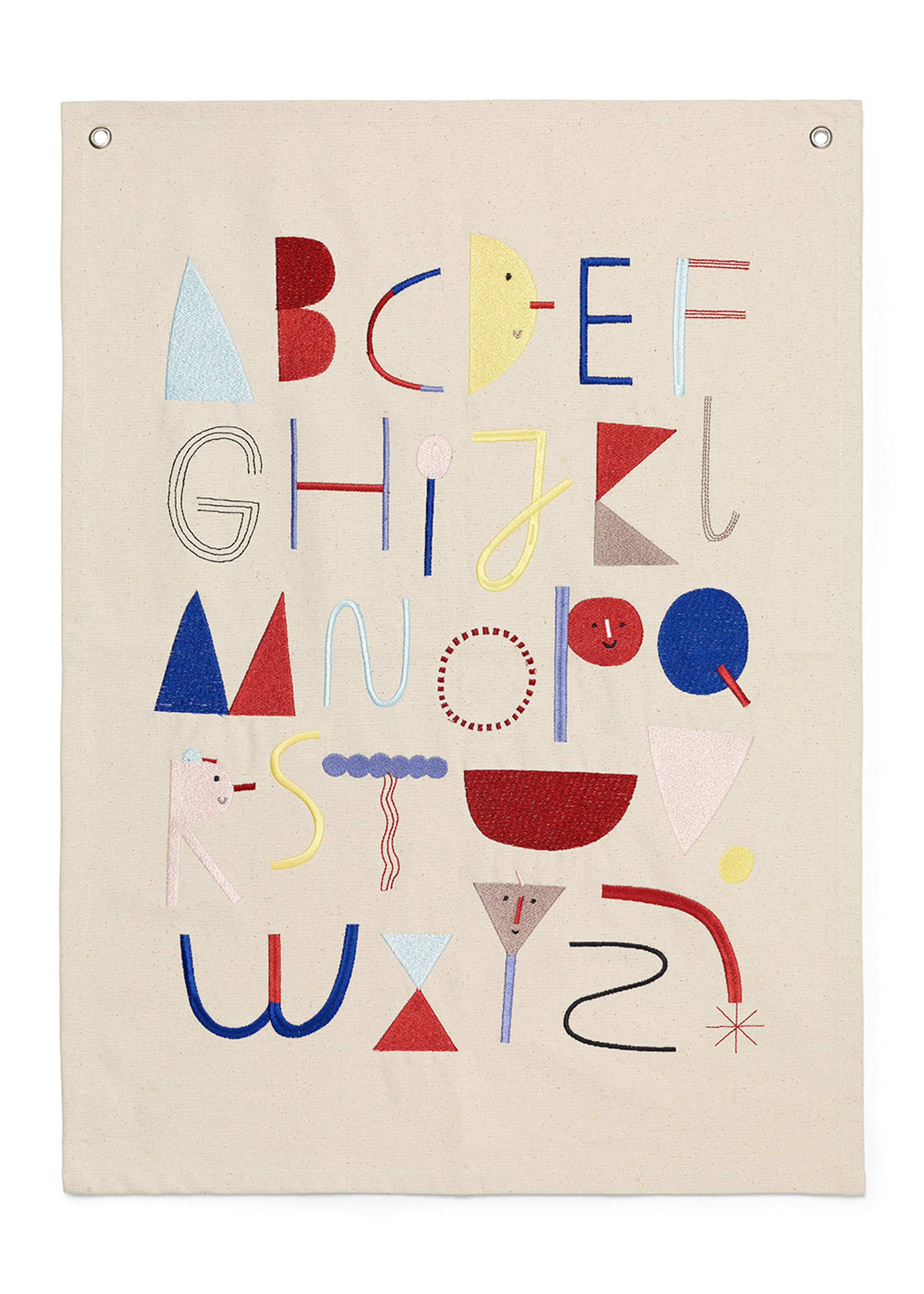 Ferm Living - Dekoration - Alphabet Fabric Poster - Offwhite