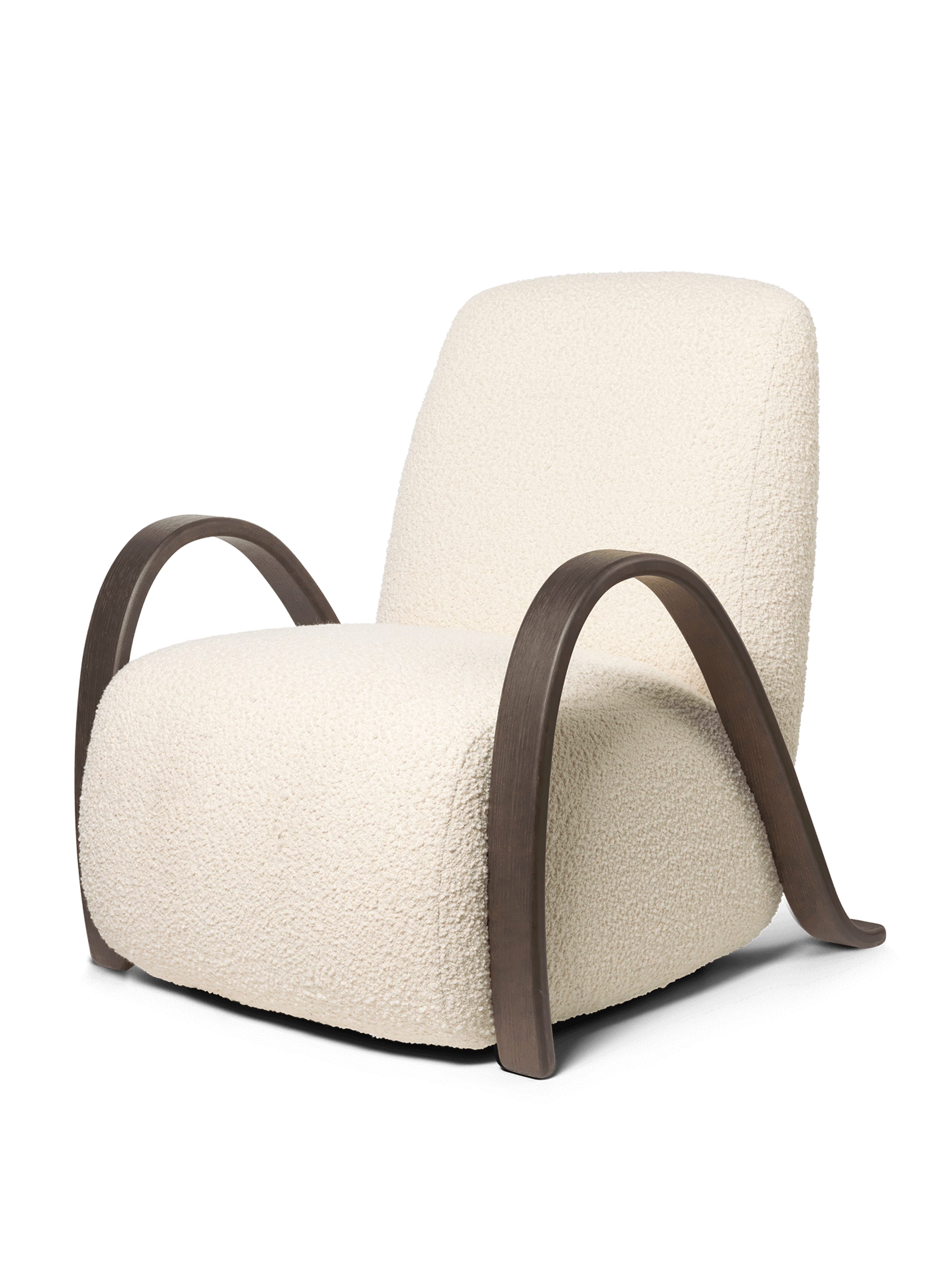 Ferm Living - Loungesessel - Buur Lounge Chair - Buur Lounge Chair Nordic Bouclé - Off-white