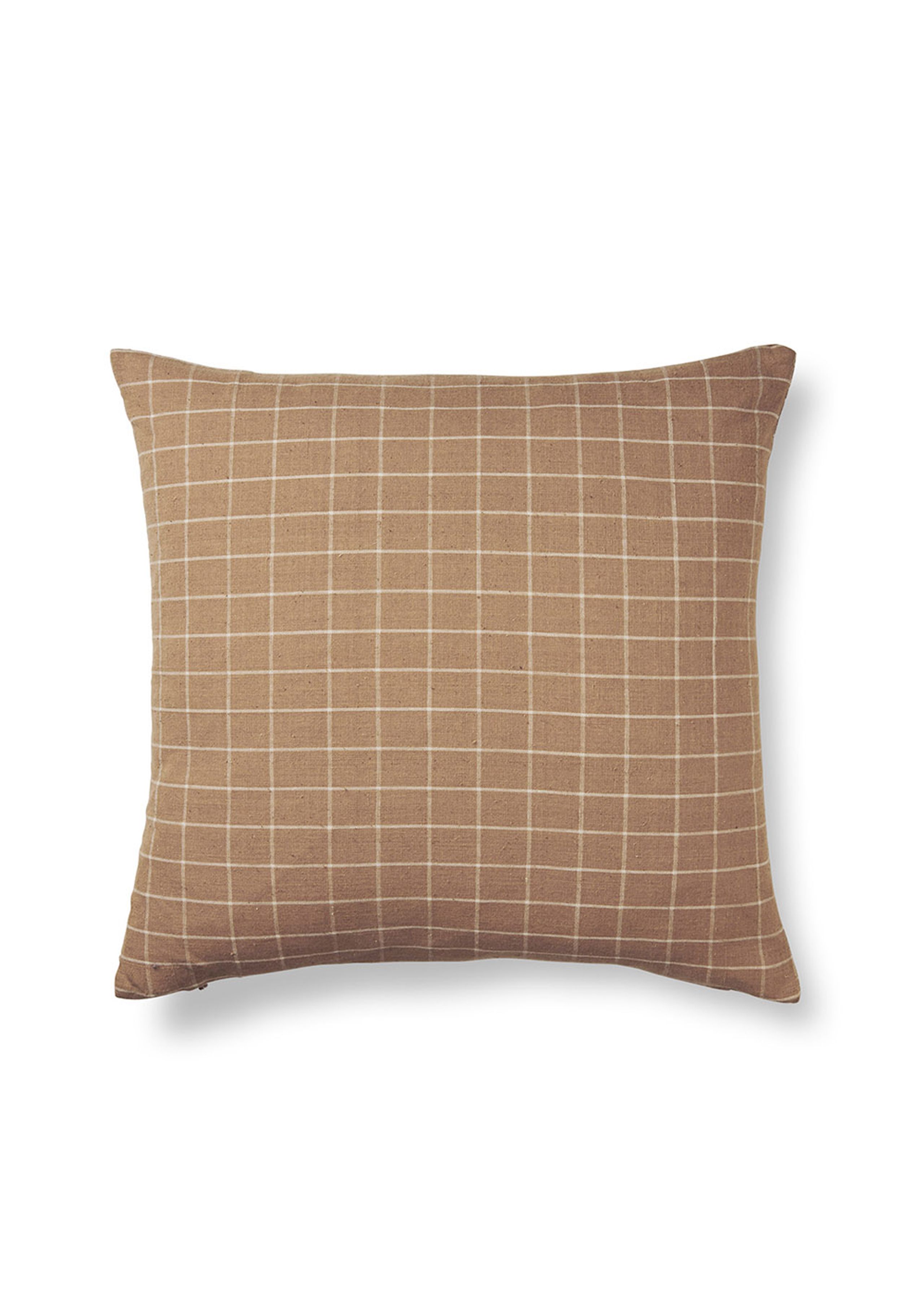 Ferm Living - Kissenbezug - Brown Cotton Cushion Cover - Check